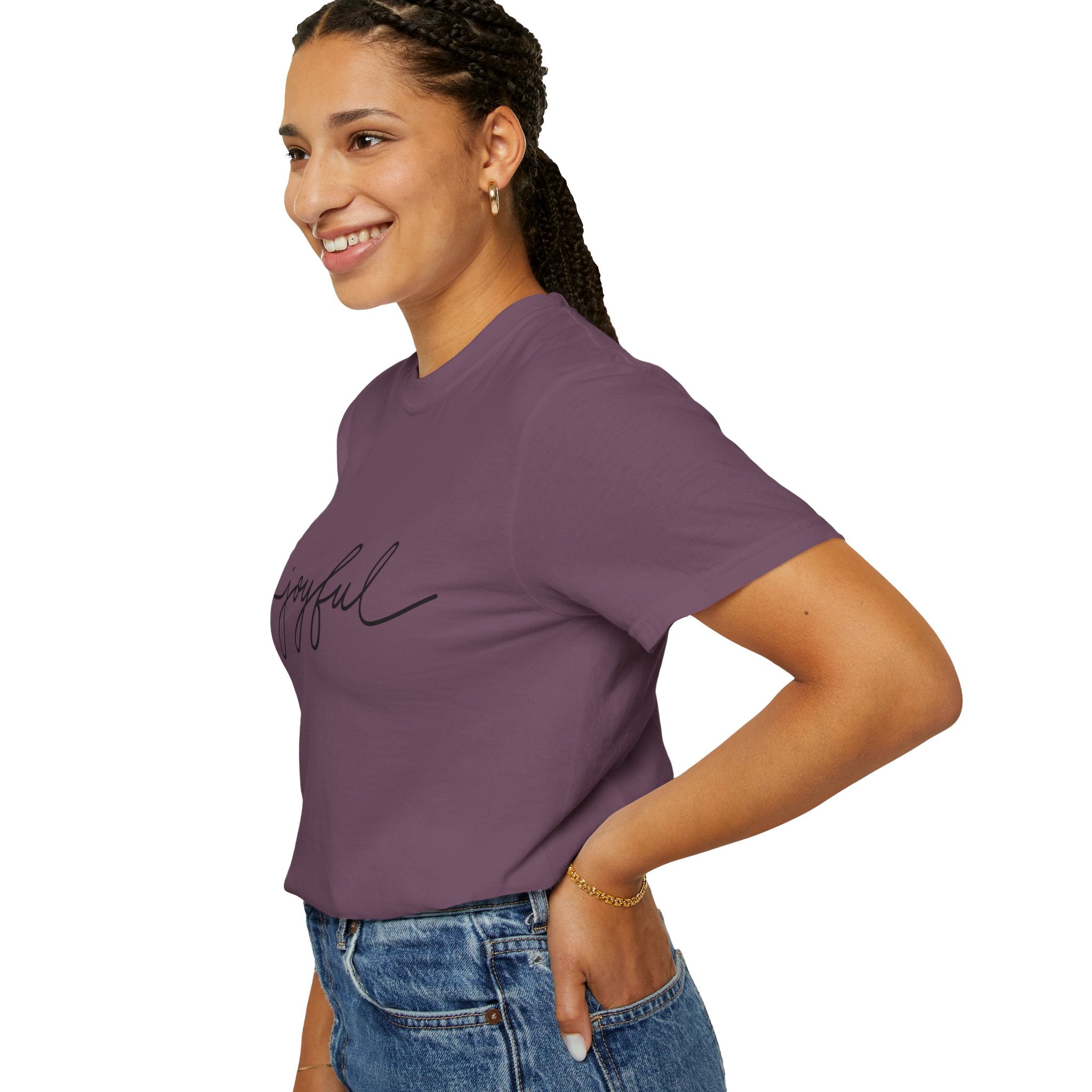 Joyful Unisex Garment-Dyed T-Shirt, Positive Vibes Shirt, Casual Everyday Tee, Gift for Friends, Birthday Celebration Top