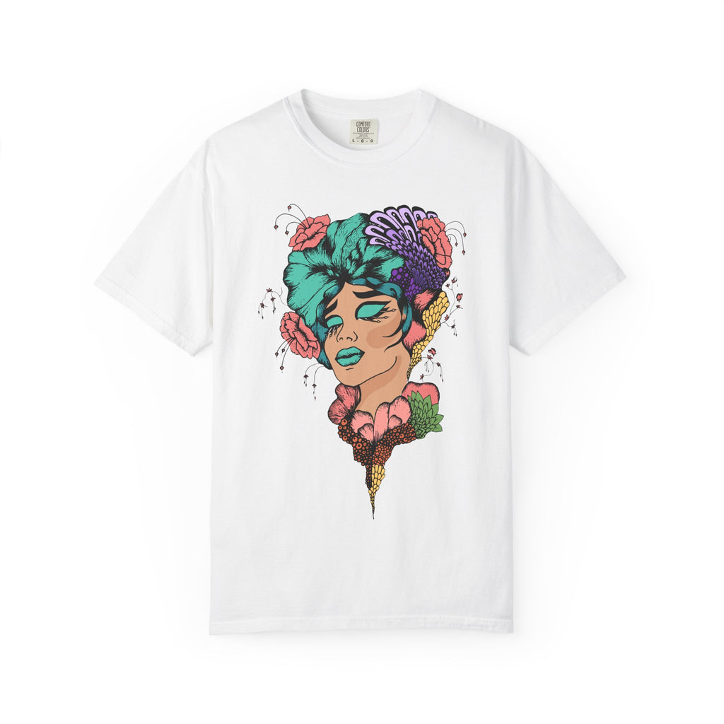 Floral Fantasy T-Shirt | Artistic Graphic Tee for Nature Lovers, Unique Gift, Casual Wear, Eco-Friendly Fashion