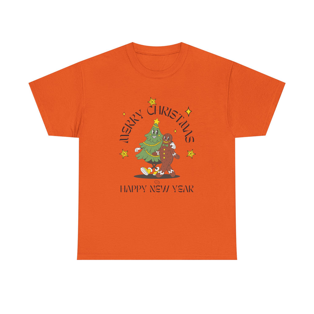 Christmas Gingerbread Tree Tee - "Merry Christmas, Happy New Year" Holiday Shirt