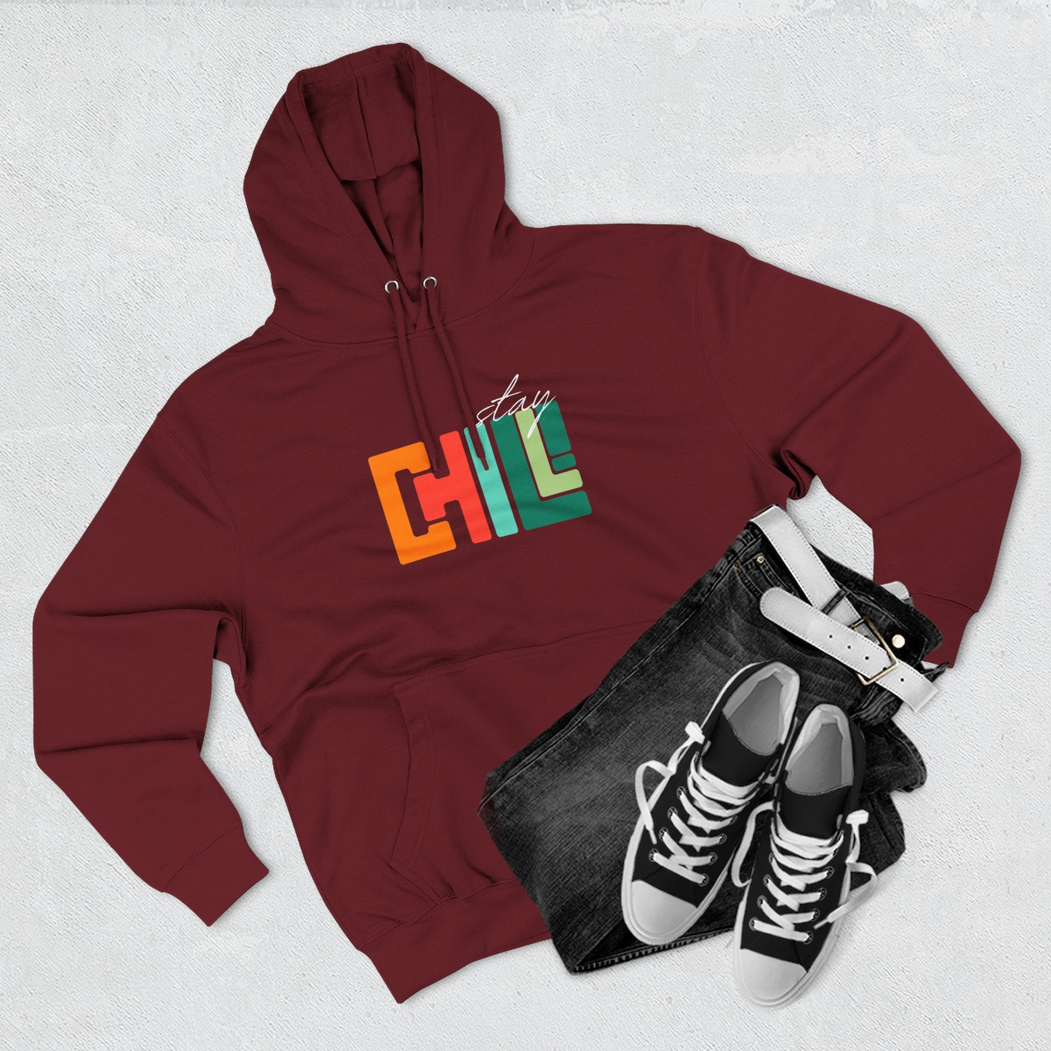 Chill Vibes Three-Panel Fleece Hoodie | Cozy Sweatshirt for Relaxation, Perfect for Gifts, Fashion, and Casual Wear