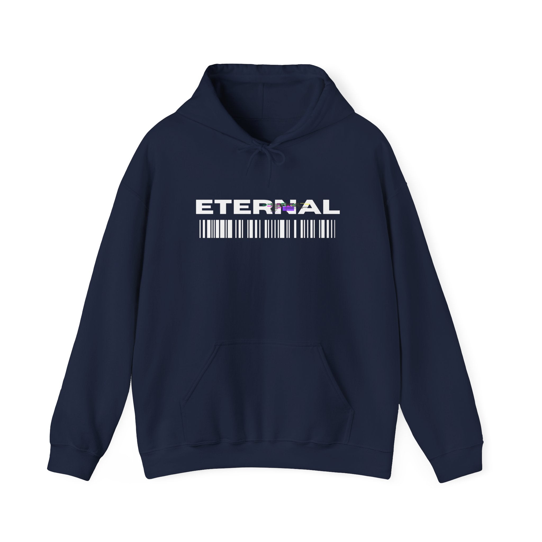 Eternal Barcode Hoodie — Black Graphic Pullover