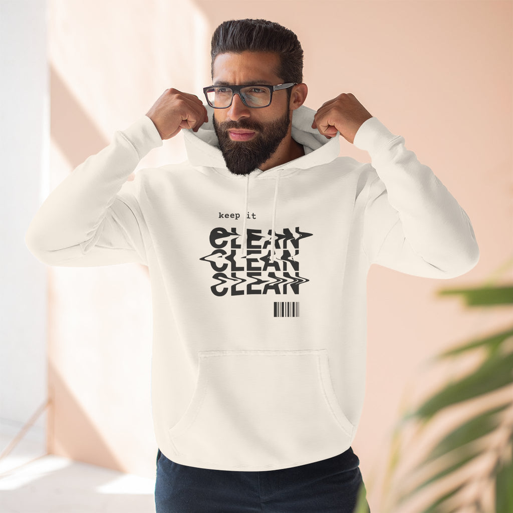 Stylish Fleece Hoodie with ‘Keep It Clean’ Design, Cozy Winter Apparel, Ideal for Casual Outfits, Gifts for Friends, Unique Streetwear