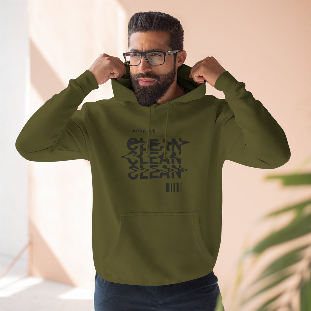 Stylish Fleece Hoodie with ‘Keep It Clean’ Design, Cozy Winter Apparel, Ideal for Casual Outfits, Gifts for Friends, Unique Streetwear