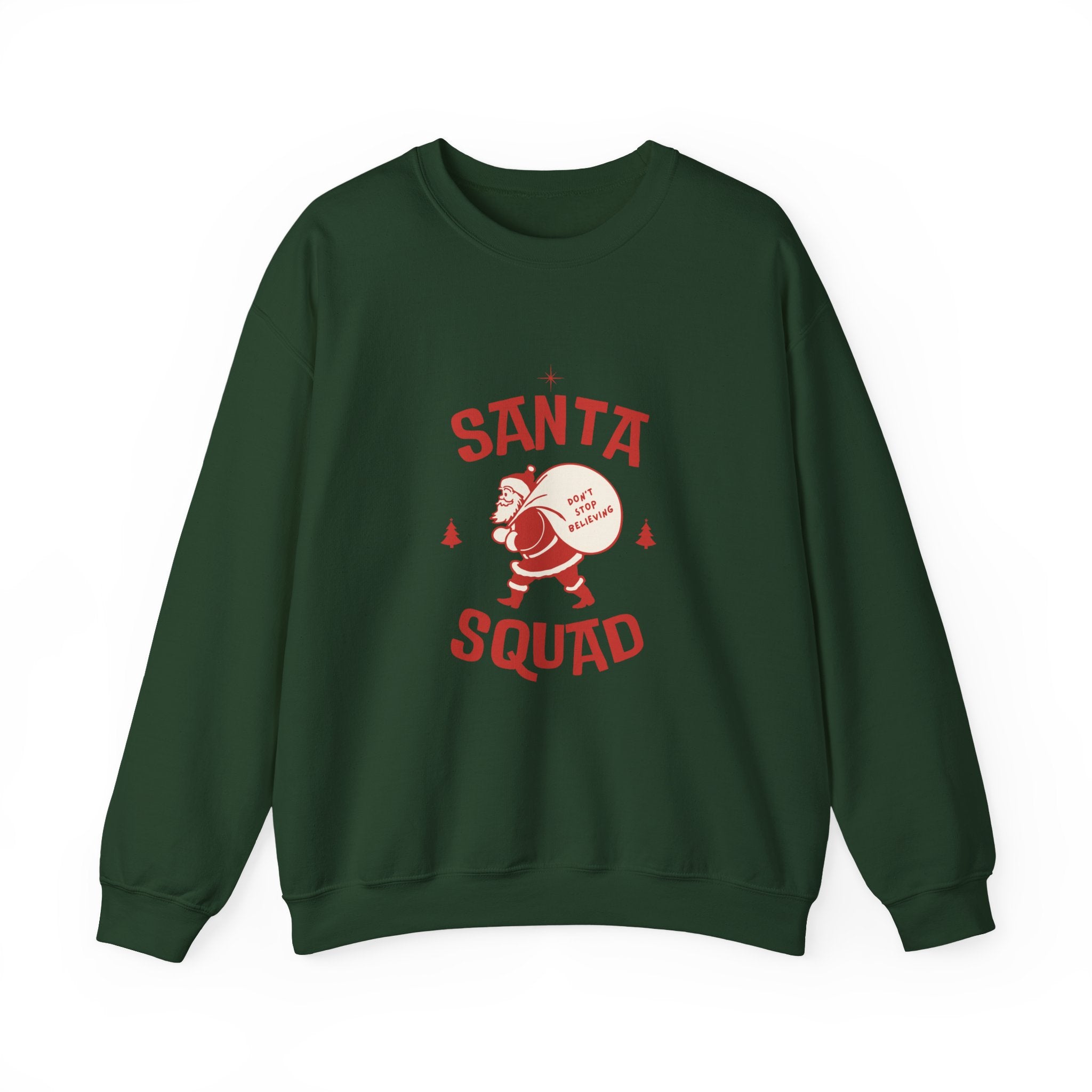 Santa Squad Crewneck Sweatshirt — Retro Santa Graphic Christmas Sweater