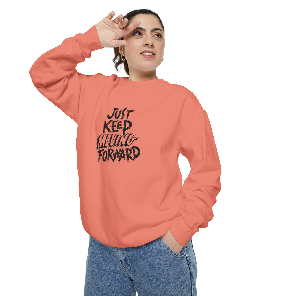 Motivational Sweatshirt - Just Keep Moving Forward, Unisex Garment-Dyed Crewneck, Cozy Gift, Inspirational Apparel, Perfect for Every [...]