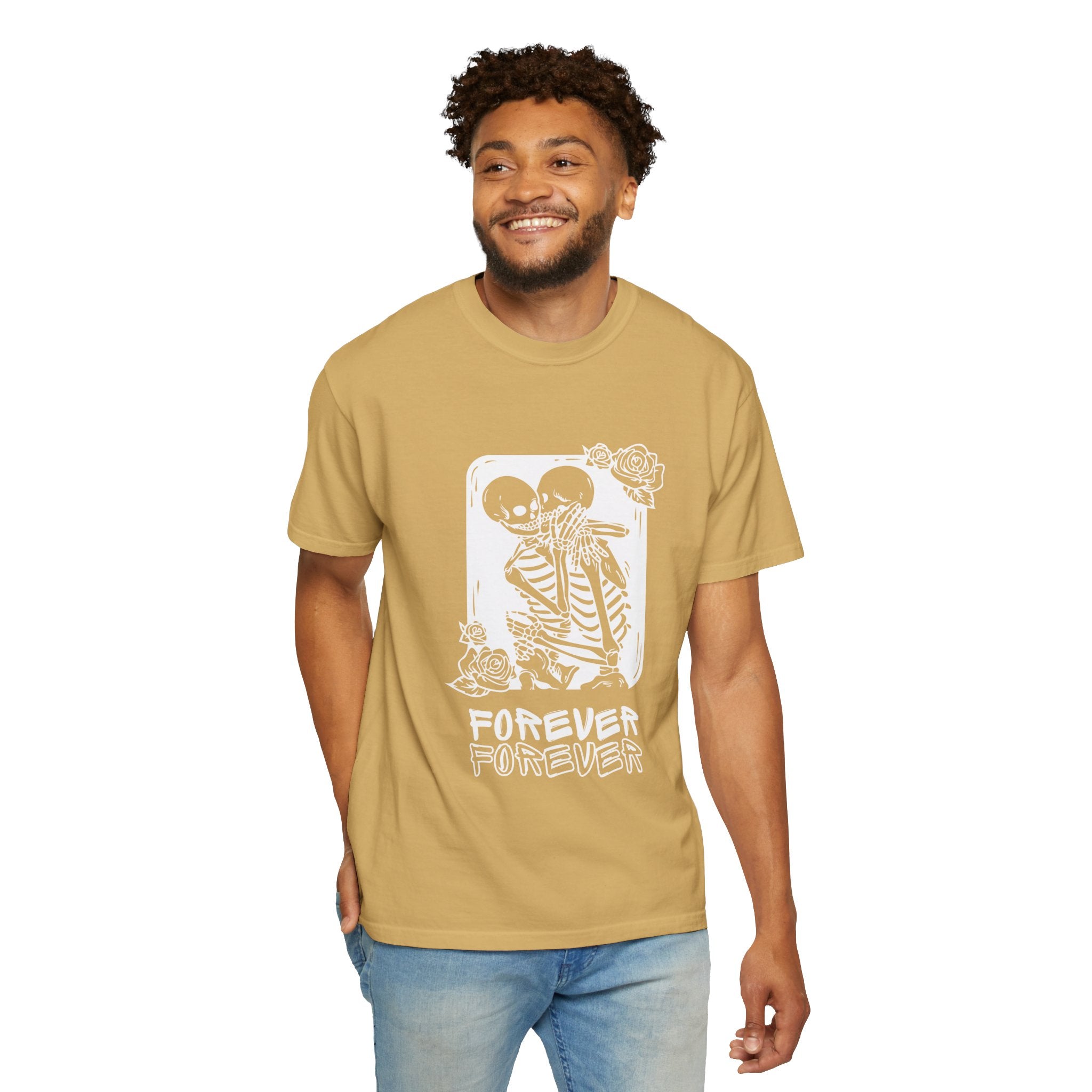 Forever Friends Skeleton T-shirt, Casual Unisex Tee, Halloween Style, Comfortable Wear, Gift for Friends