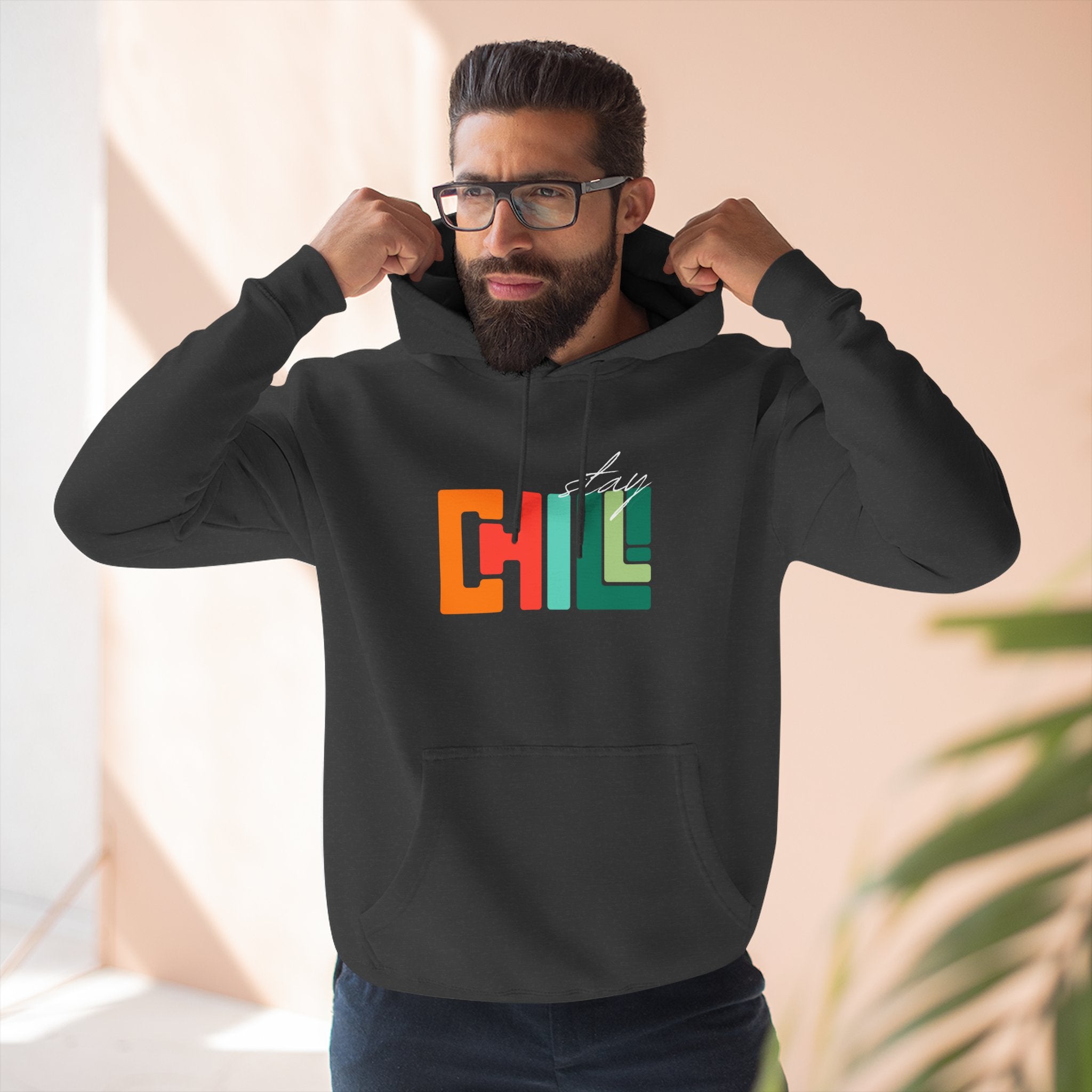 Chill Vibes Three-Panel Fleece Hoodie | Cozy Sweatshirt for Relaxation, Perfect for Gifts, Fashion, and Casual Wear