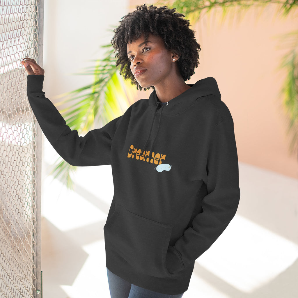 Dreamer Three-Panel Fleece Hoodie | Cozy Sweatshirt, Gift for Dreamers, Casual Wear, Inspirational Apparel, Everyday Comfort