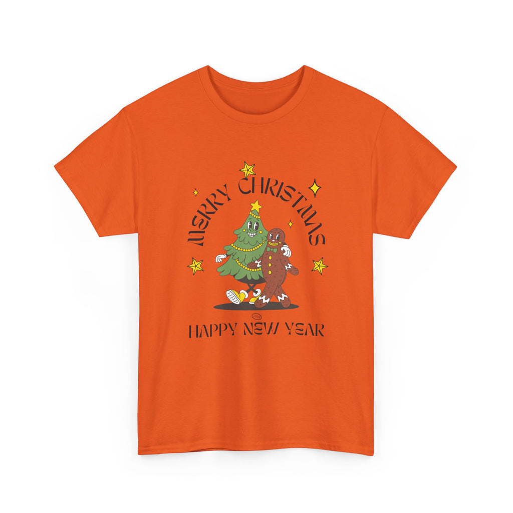 Christmas Gingerbread Tree Tee - "Merry Christmas, Happy New Year" Holiday Shirt