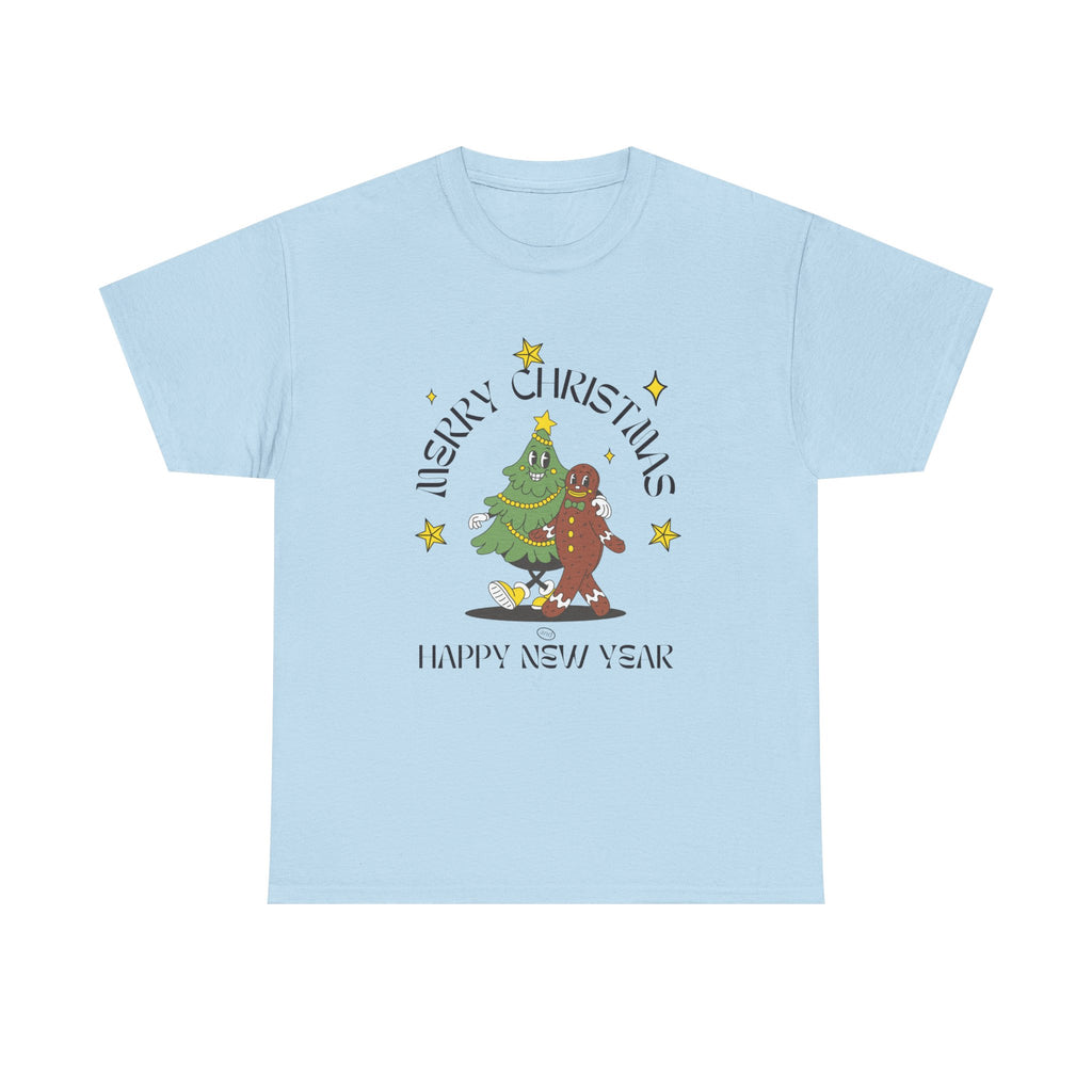 Christmas Gingerbread Tree Tee - "Merry Christmas, Happy New Year" Holiday Shirt