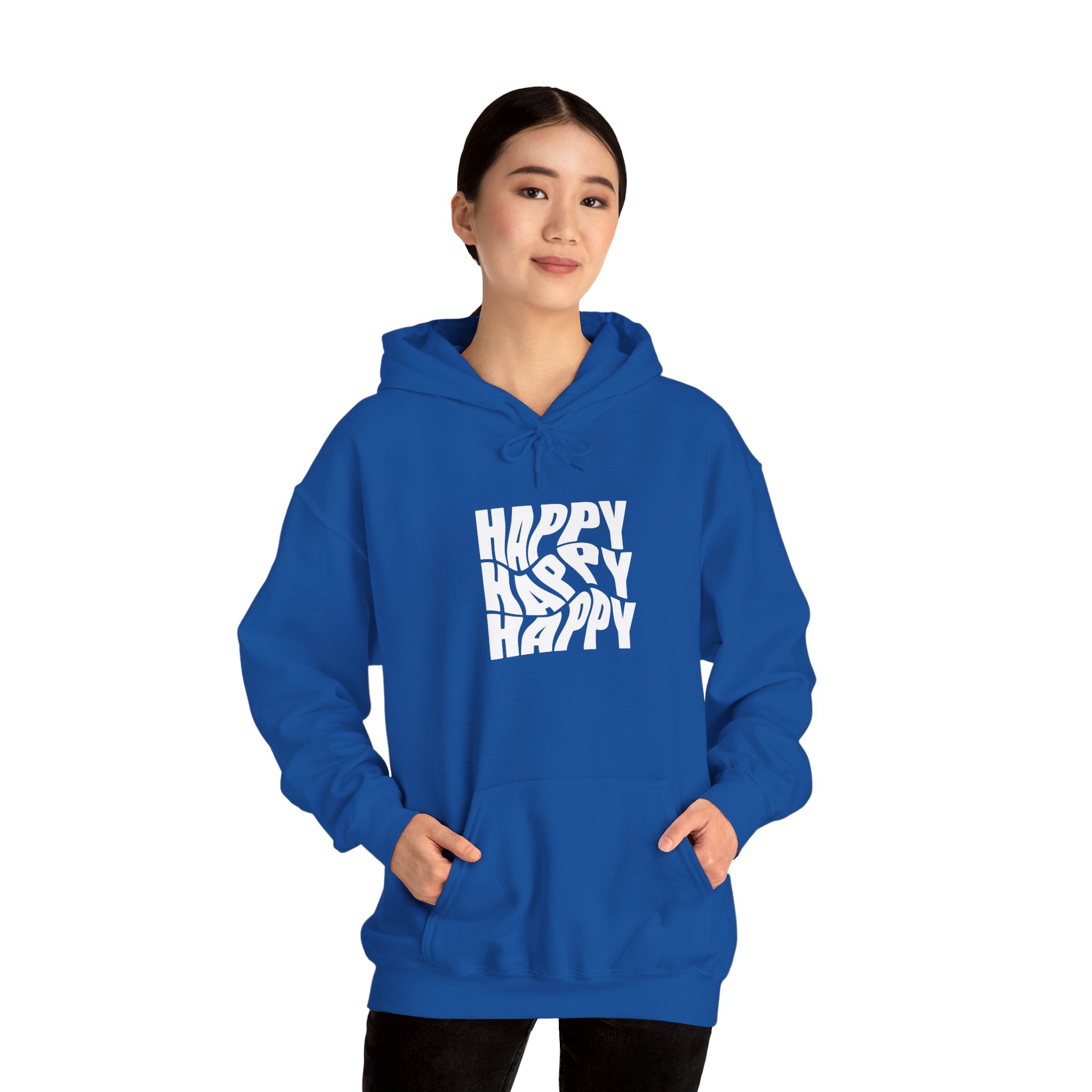 Happy Vibe Unisex Hoodie, Cozy Sweatshirt, Gift for Friends, Casual Wear, Birthday Gift, Everyday Comfort