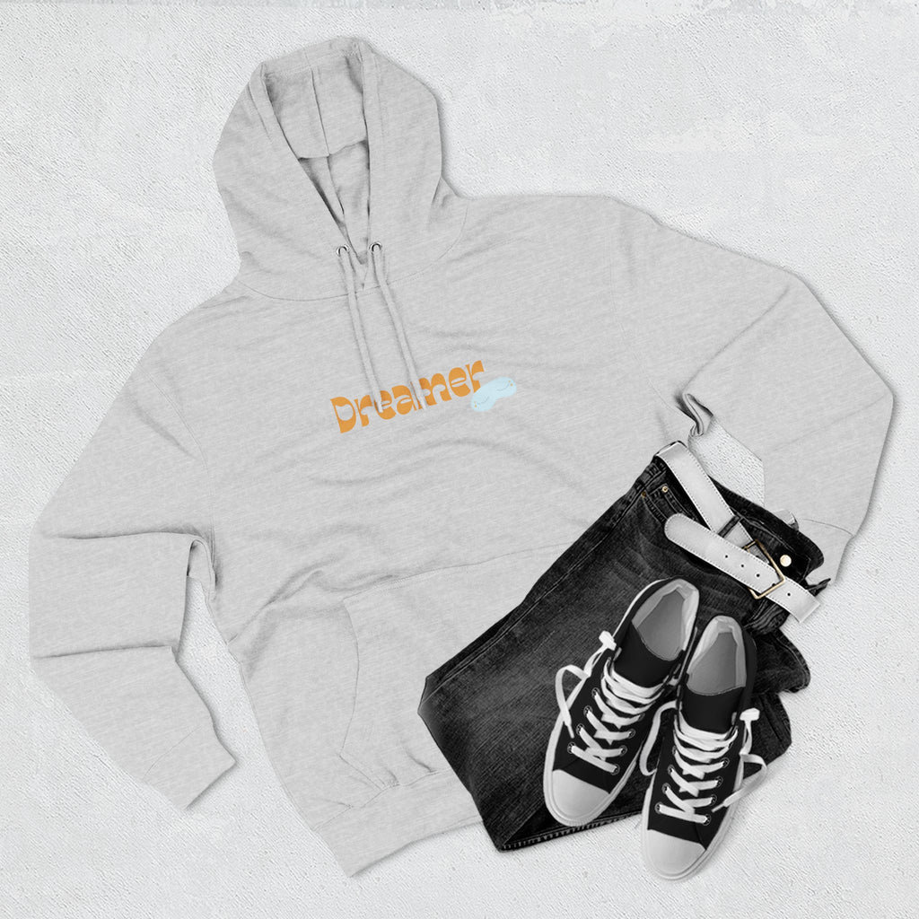 Dreamer Three-Panel Fleece Hoodie | Cozy Sweatshirt, Gift for Dreamers, Casual Wear, Inspirational Apparel, Everyday Comfort