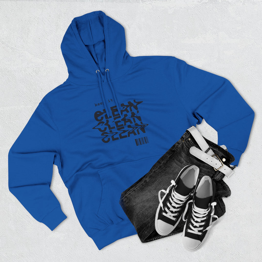 Stylish Fleece Hoodie with ‘Keep It Clean’ Design, Cozy Winter Apparel, Ideal for Casual Outfits, Gifts for Friends, Unique Streetwear