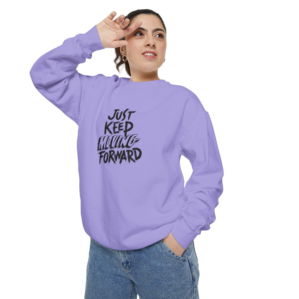 Motivational Sweatshirt - Just Keep Moving Forward, Unisex Garment-Dyed Crewneck, Cozy Gift, Inspirational Apparel, Perfect for Every [...]