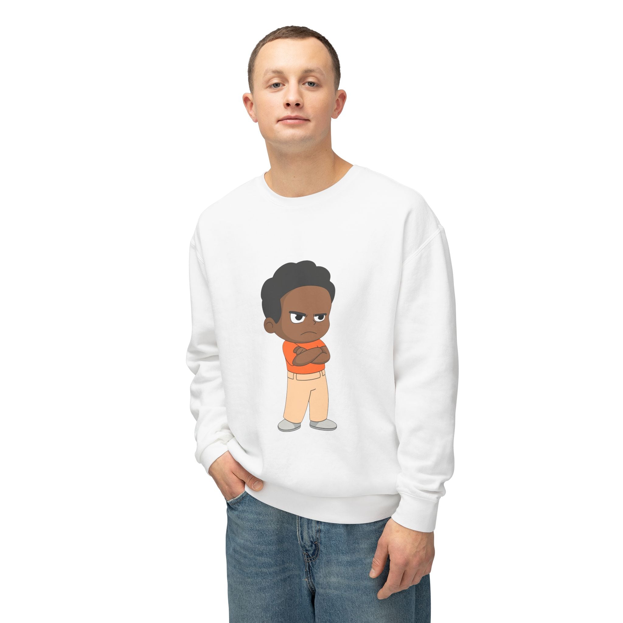 Playful Cartoon Crewneck Sweatshirt | Funny Lightweight Sweatshirt for Kids & Teens, Birthday Gift, Casualwear, Seasonal Comfort