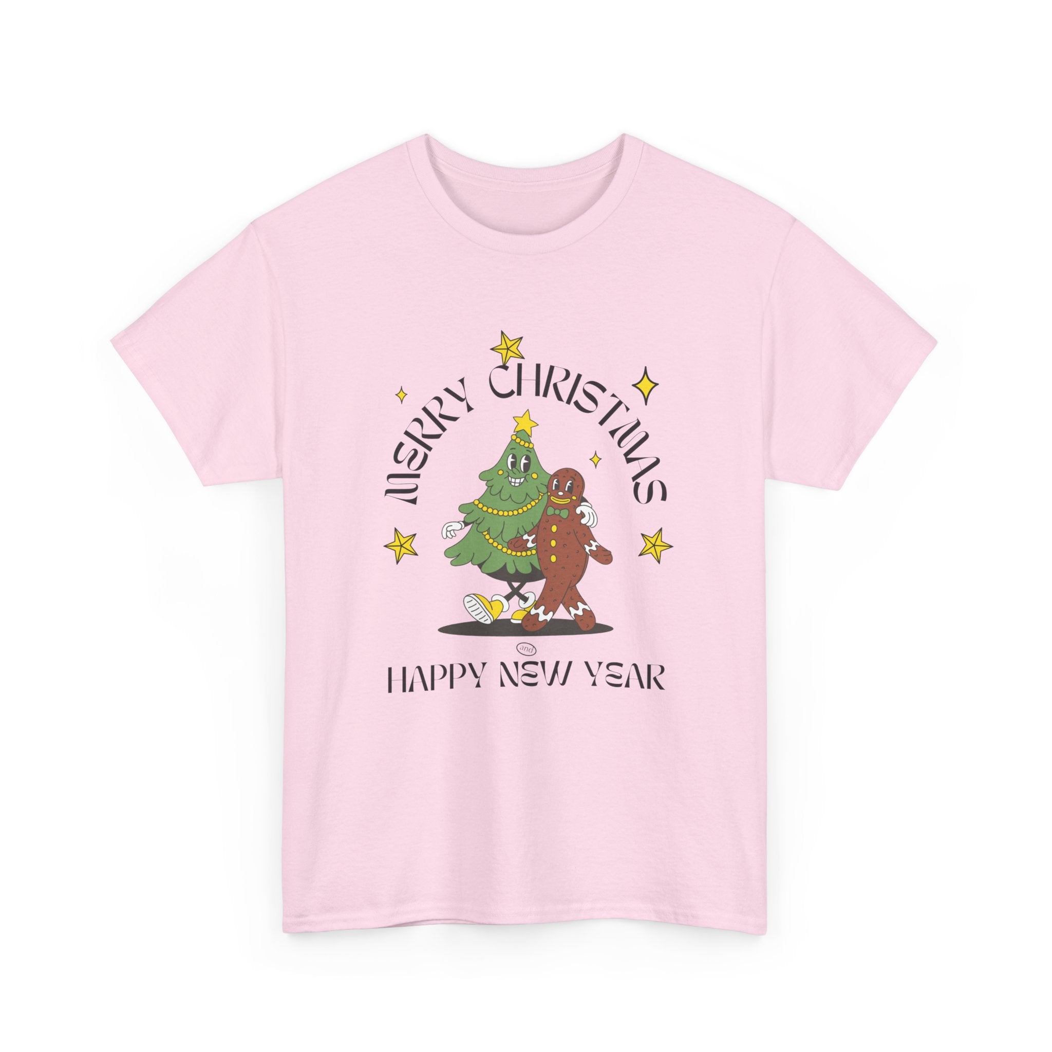 Christmas Gingerbread Tree Tee - "Merry Christmas, Happy New Year" Holiday Shirt