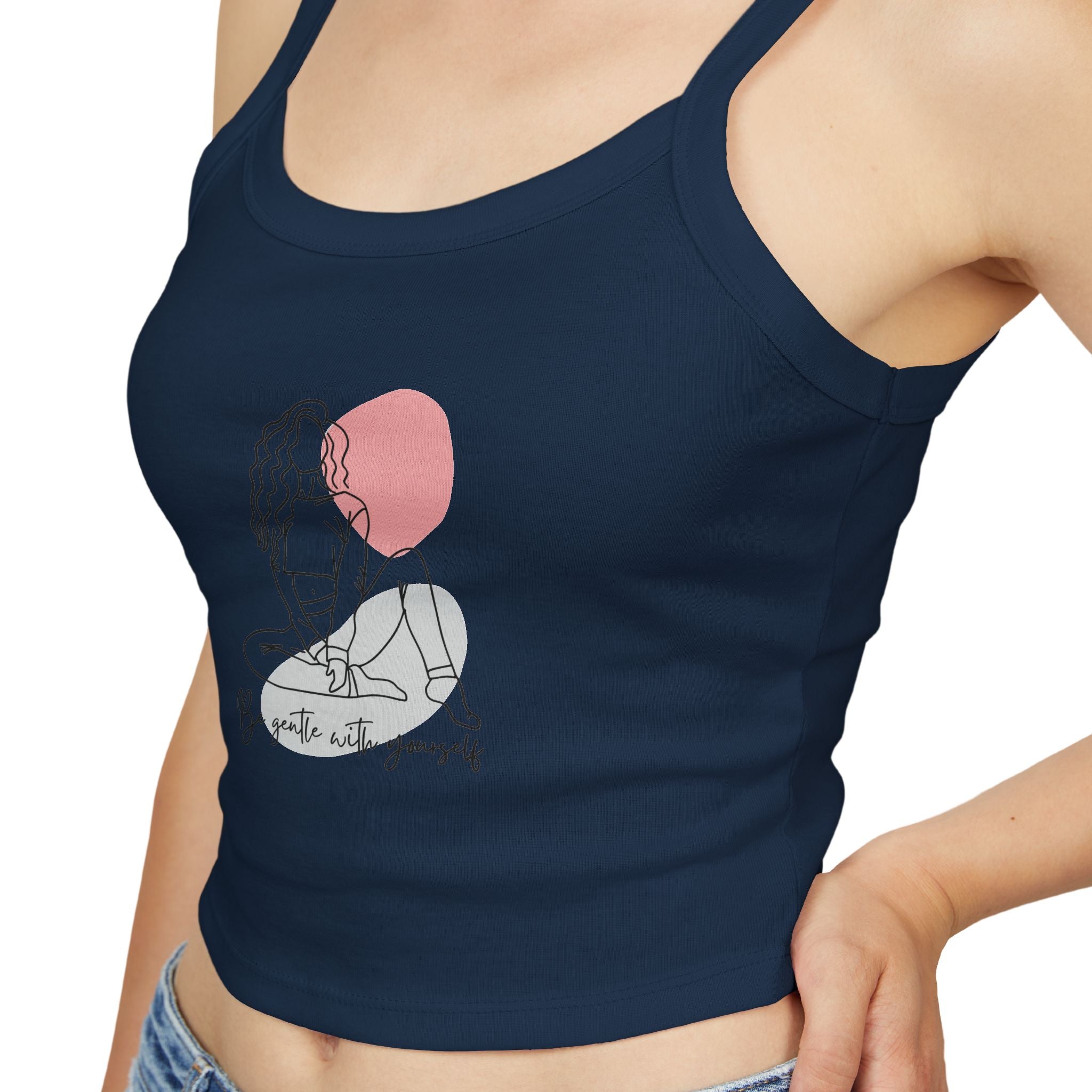 Stylish Women's Spaghetti Strap Tank Top - Body Positivity, Graphic Tank, Summer Wear, Casual Top, Everyday Apparel