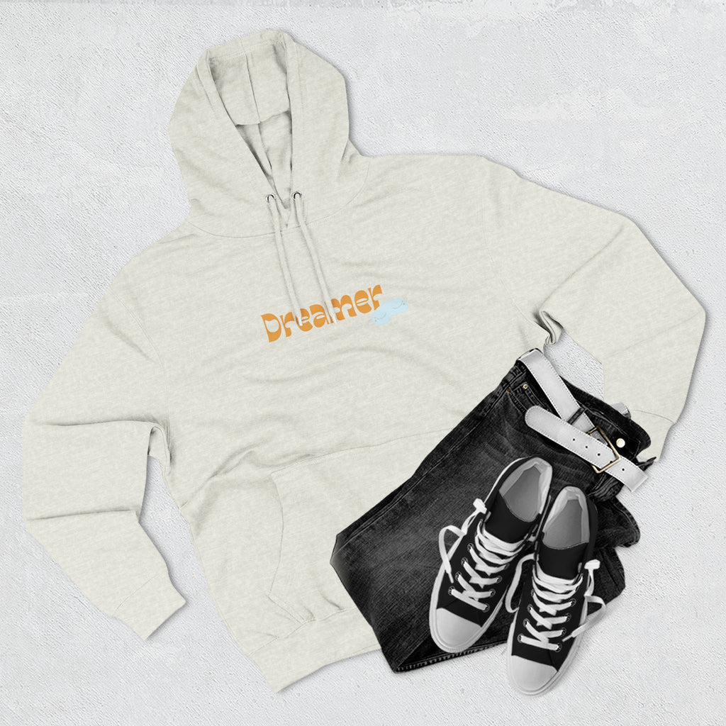 Dreamer Three-Panel Fleece Hoodie | Cozy Sweatshirt, Gift for Dreamers, Casual Wear, Inspirational Apparel, Everyday Comfort