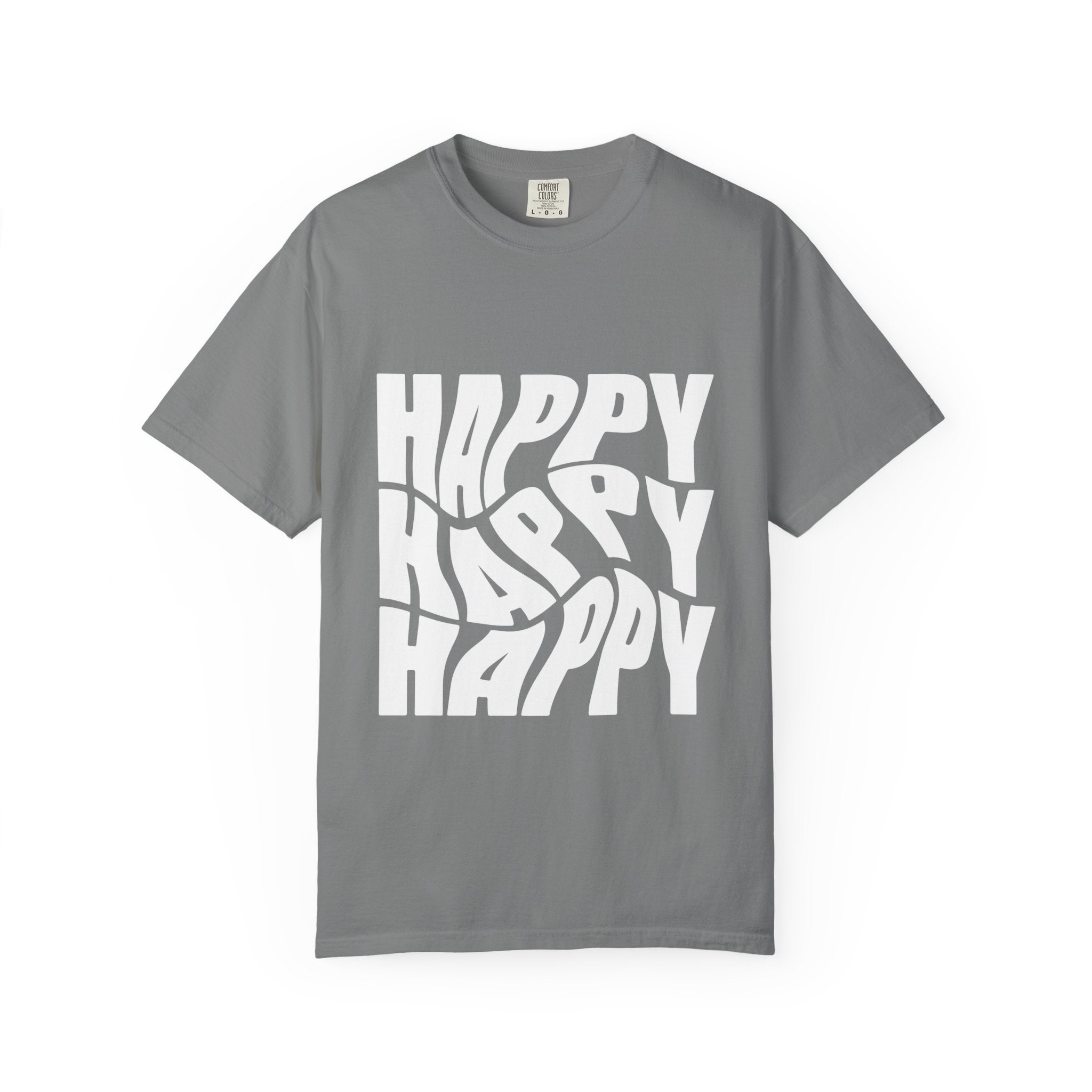 Happy Vibes Unisex Garment-Dyed T-shirt | Positive Affirmation Tee, Casual Wear, Gift for Friends, Summer Style, Comfort Apparel