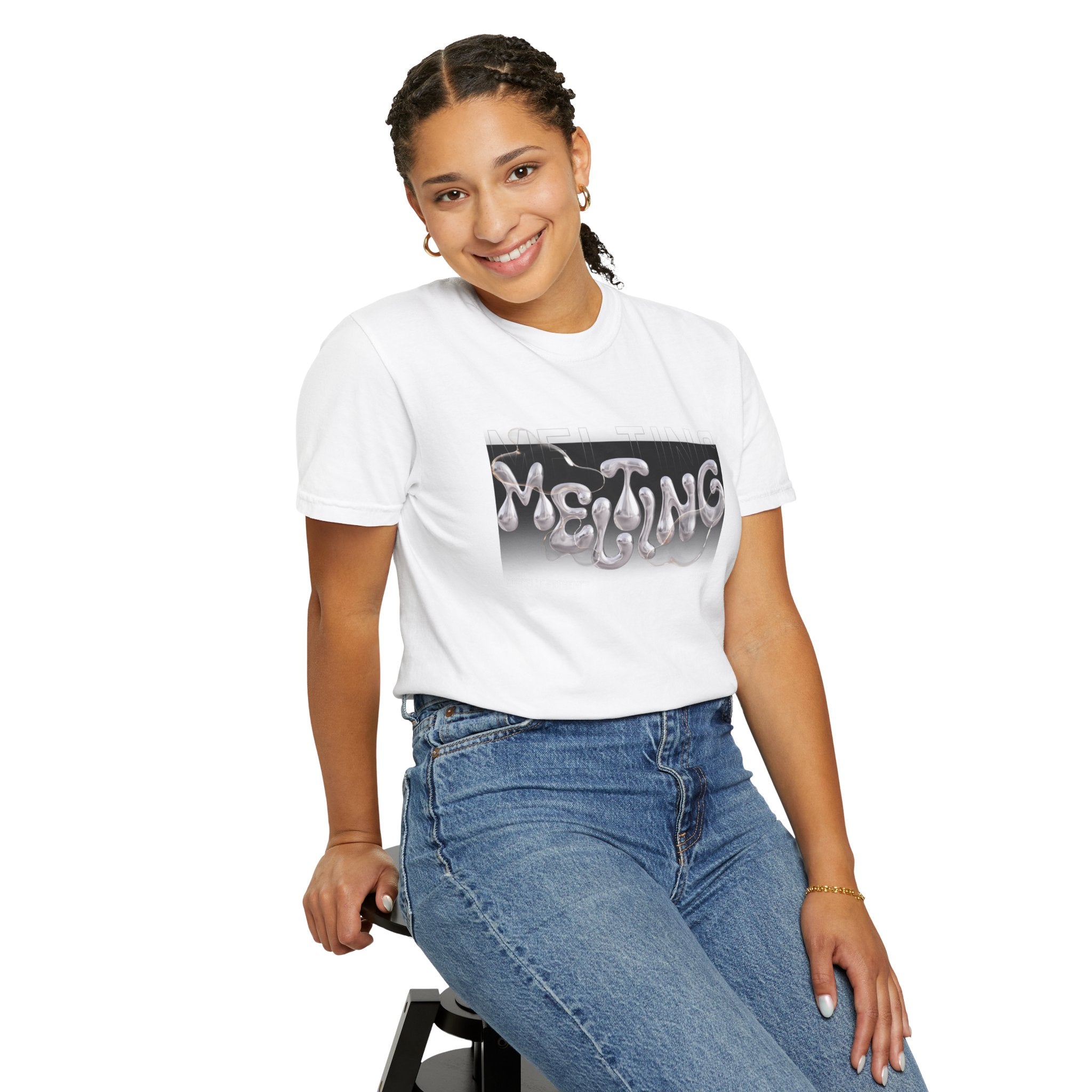 Melting Vibes Unisex Garment-Dyed T-shirt | Cool Graphic Tee for Art Lovers, Trendy Casual Wear, Unique Gift, Summer Style