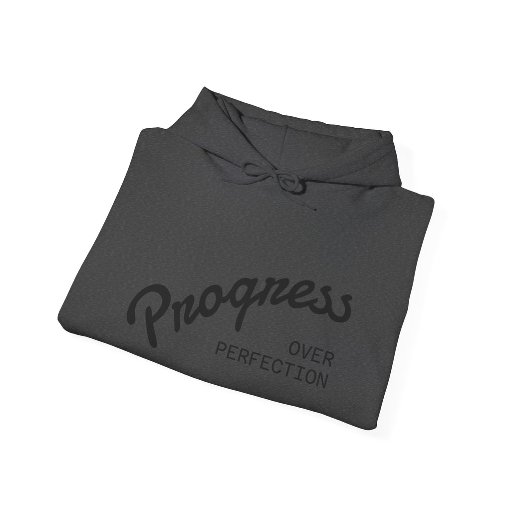 Progress Over Perfection Hoodie, Motivational Sweatshirt, Unisex Hooded Sweatshirt, Cozy Casual Wear, Gift for Her, Inspirational Apparel