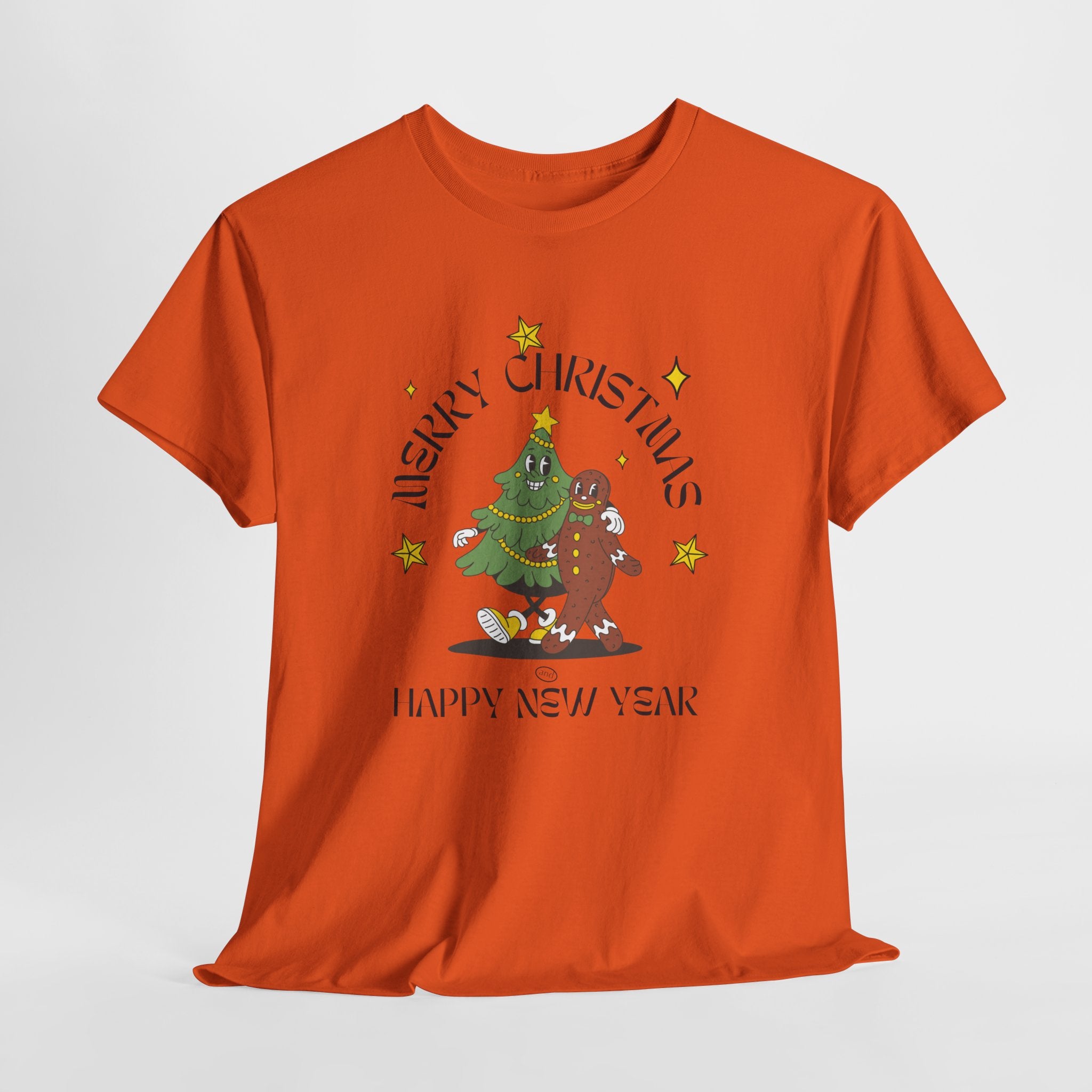 Christmas Gingerbread Tree Tee - "Merry Christmas, Happy New Year" Holiday Shirt