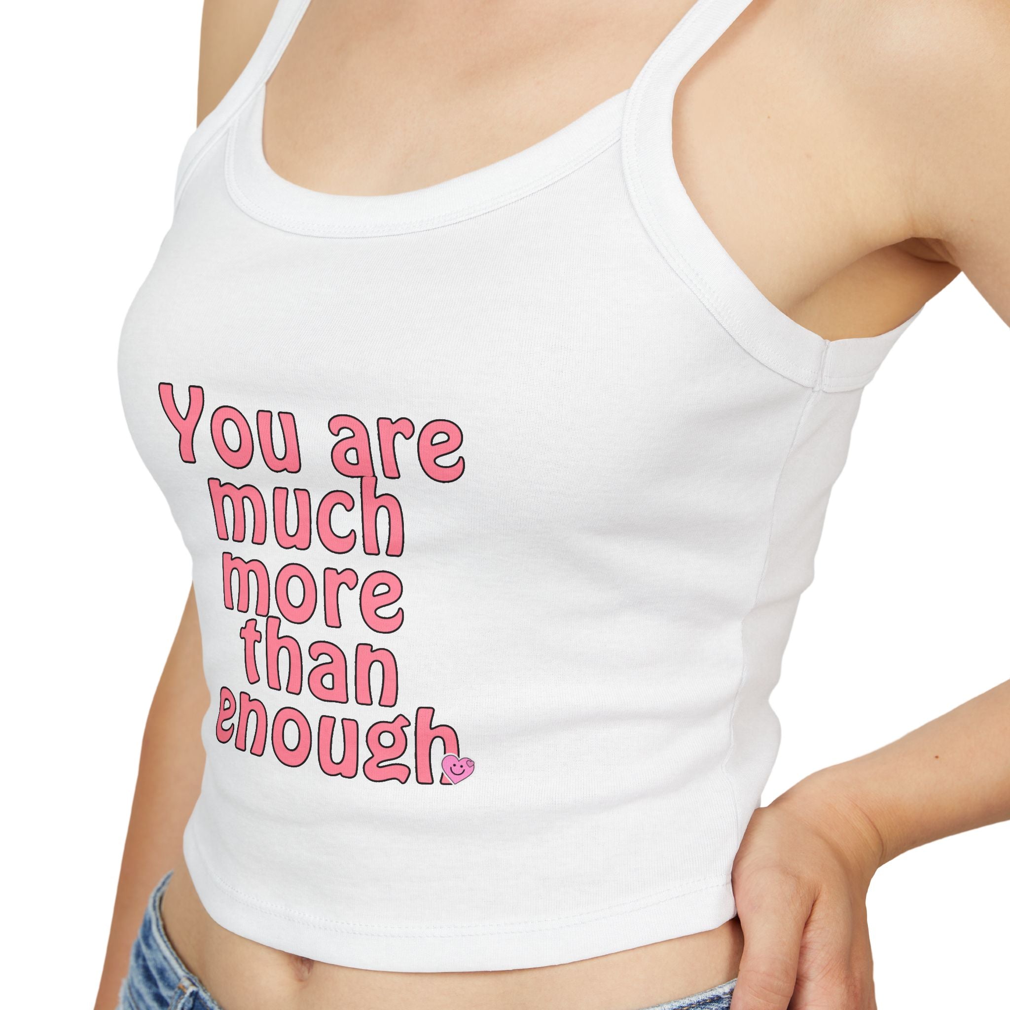 Empowering Women's Spaghetti Strap Tank Top, Motivational Crop Top, Summer Fashion, Gift for Her, Positive Affirmation Shirt, [...]