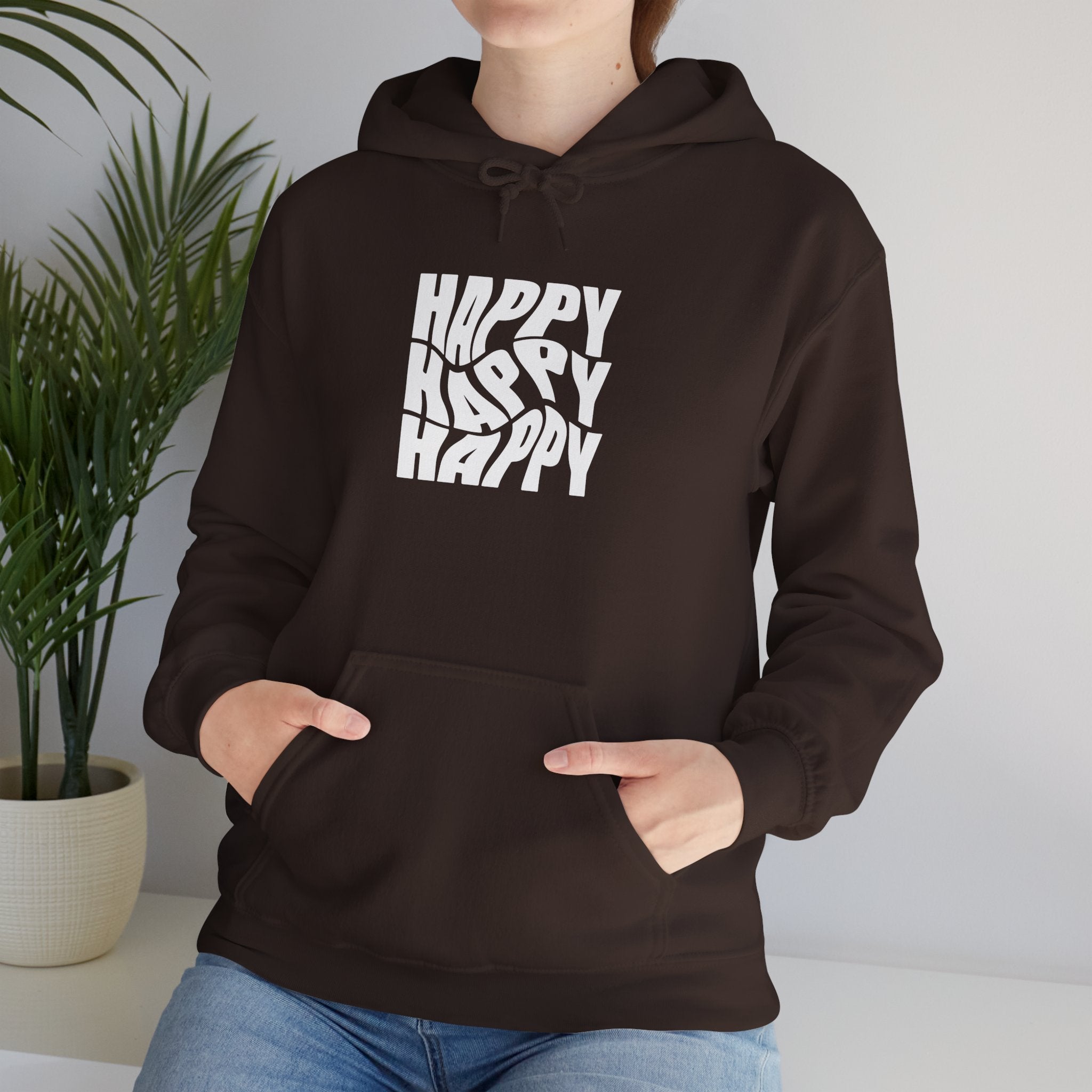 Happy Vibe Unisex Hoodie, Cozy Sweatshirt, Gift for Friends, Casual Wear, Birthday Gift, Everyday Comfort