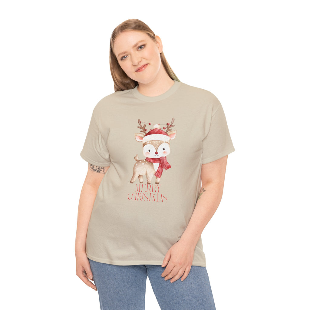 Kids' Cute Reindeer Christmas Tee – Merry Christmas Woodland Holiday Shirt