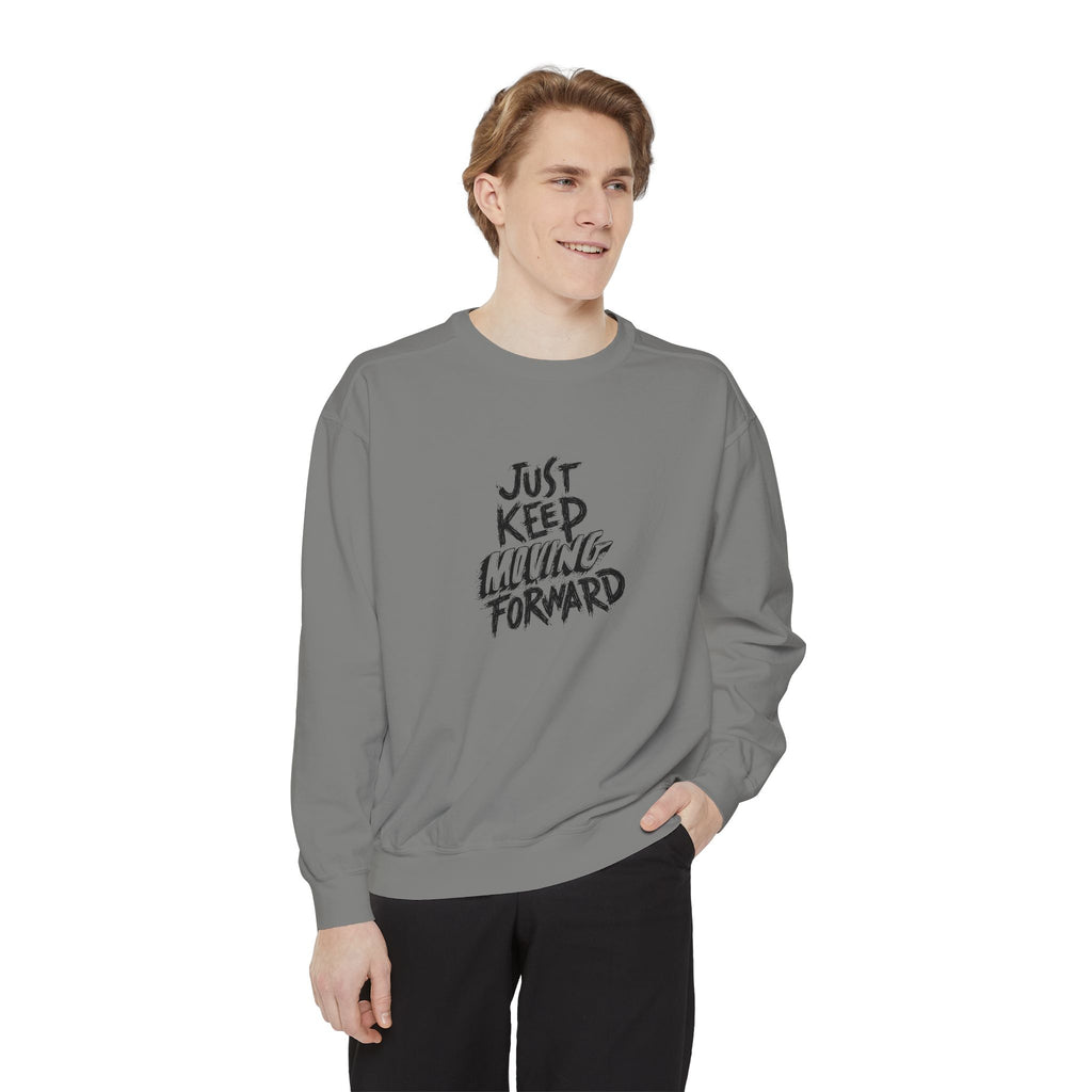 Motivational Sweatshirt - Just Keep Moving Forward, Unisex Garment-Dyed Crewneck, Cozy Gift, Inspirational Apparel, Perfect for Every [...]