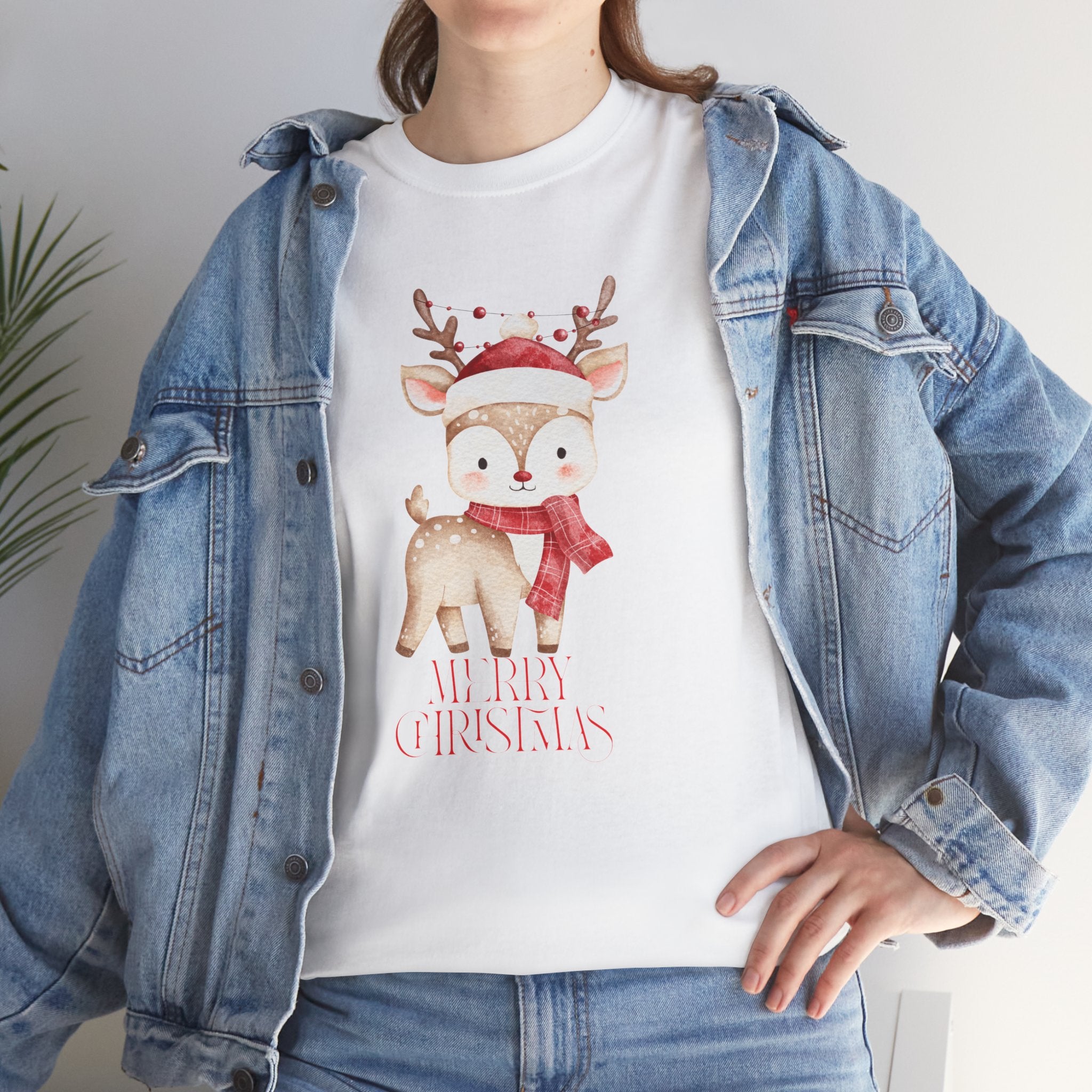 Kids' Cute Reindeer Christmas Tee – Merry Christmas Woodland Holiday Shirt