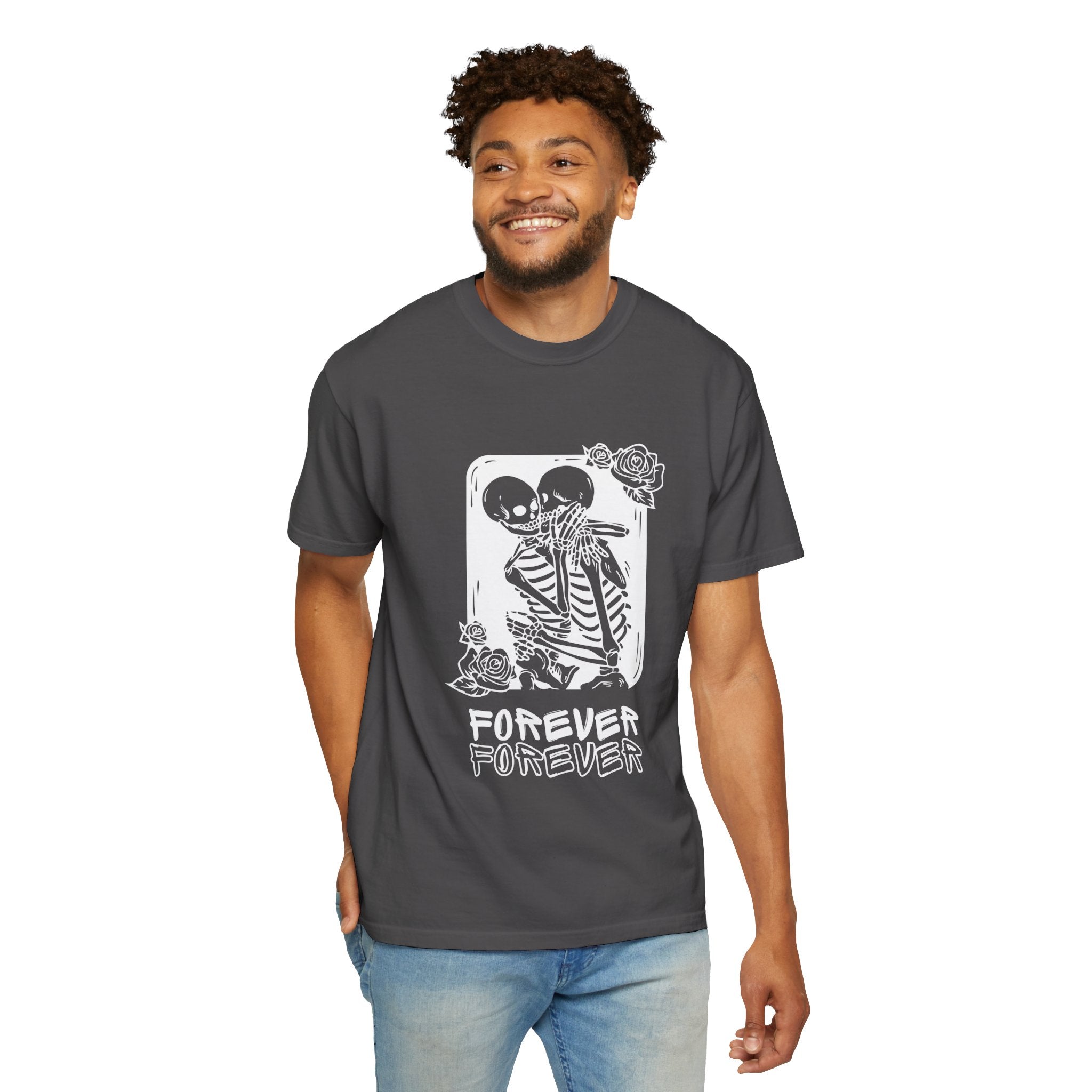 Forever Friends Skeleton T-shirt, Casual Unisex Tee, Halloween Style, Comfortable Wear, Gift for Friends