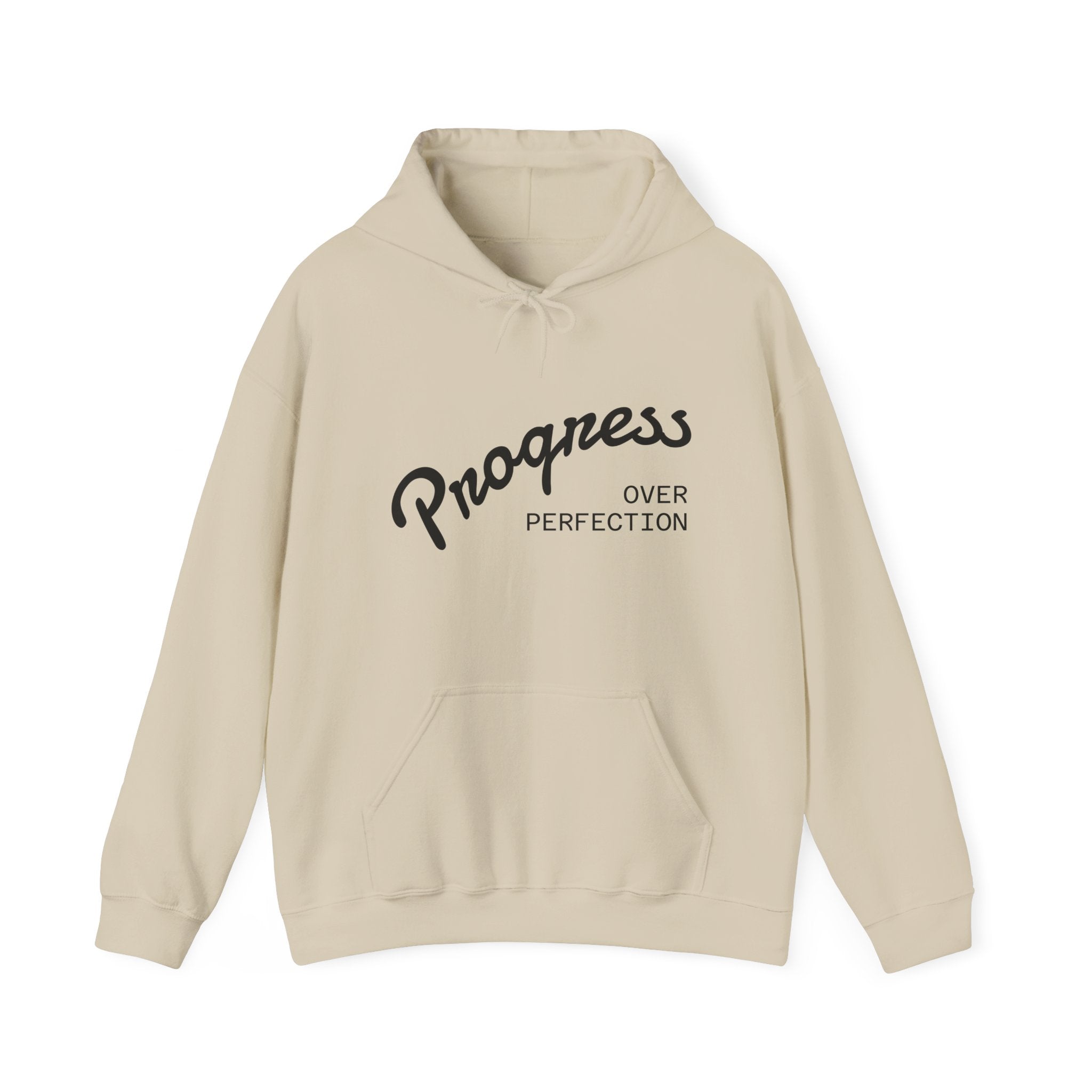 Progress Over Perfection Hoodie, Motivational Sweatshirt, Unisex Hooded Sweatshirt, Cozy Casual Wear, Gift for Her, Inspirational Apparel