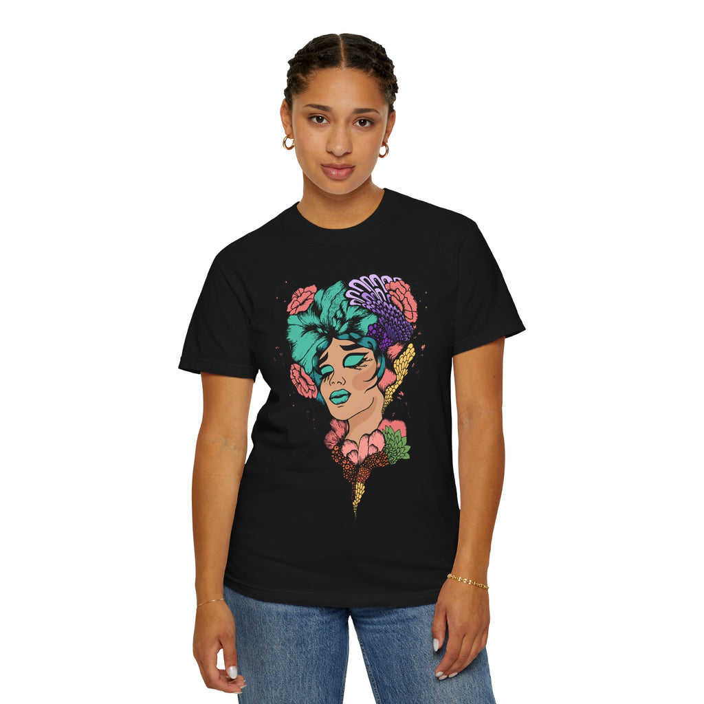 Floral Fantasy T-Shirt | Artistic Graphic Tee for Nature Lovers, Unique Gift, Casual Wear, Eco-Friendly Fashion