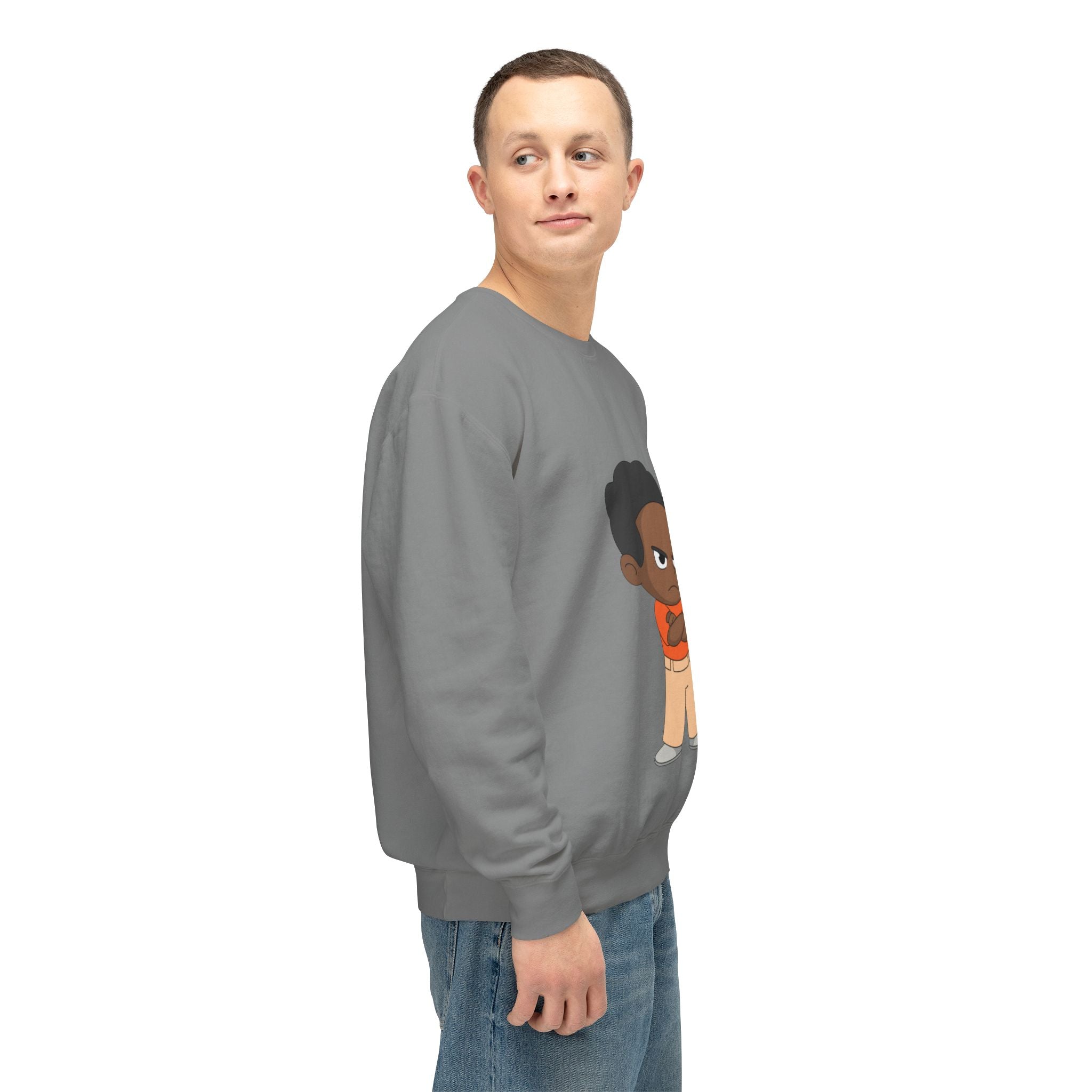 Playful Cartoon Crewneck Sweatshirt | Funny Lightweight Sweatshirt for Kids & Teens, Birthday Gift, Casualwear, Seasonal Comfort