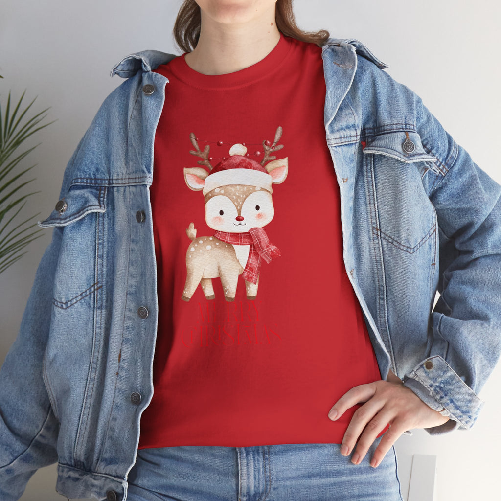 Kids' Cute Reindeer Christmas Tee – Merry Christmas Woodland Holiday Shirt
