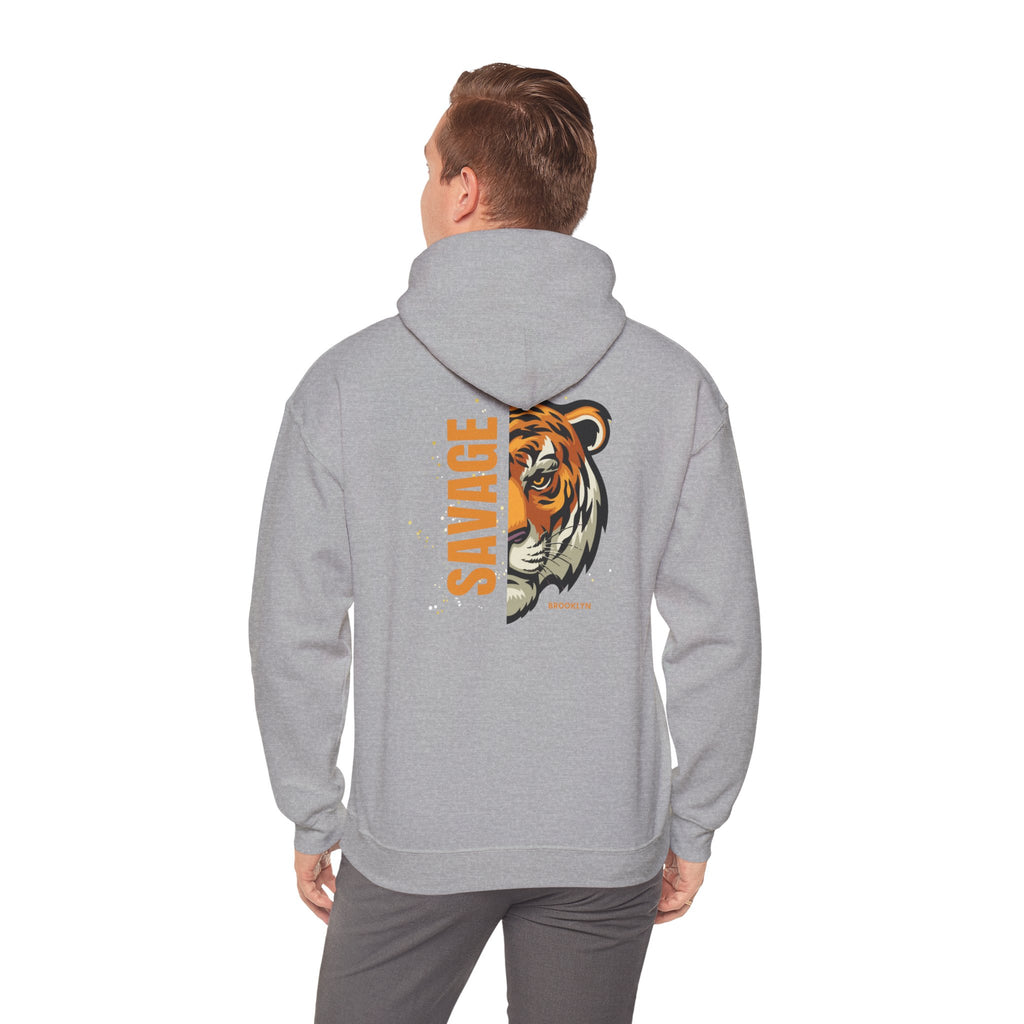 Savage Tiger Unisex Hoodie, Vintage Sweatshirt, Animal Lovers Apparel, Gift for Him/Her, Casual Streetwear, Cozy Layering