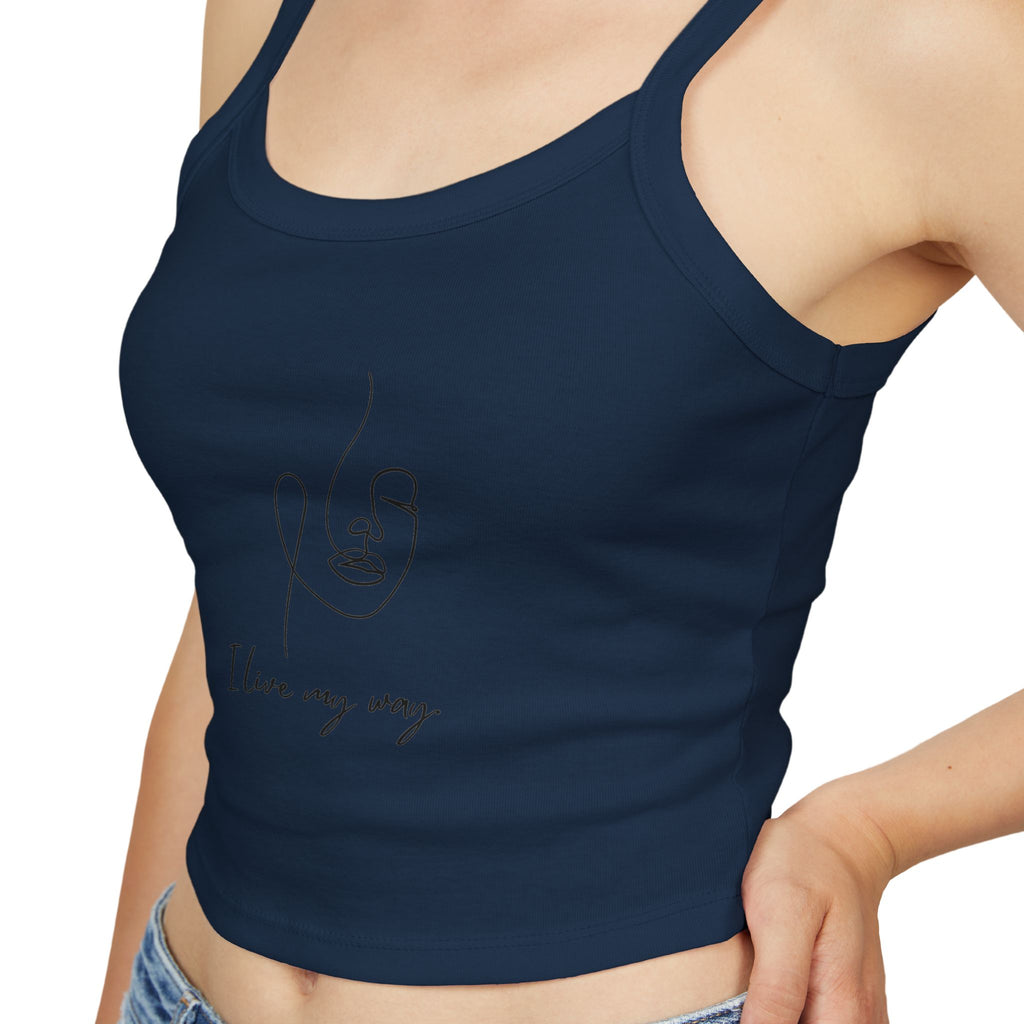 Women's Spaghetti Strap Tank Top, I Love My Way, Casual Summer Wear, Beach Outfit, Graphic Crop Top, Gift for Her
