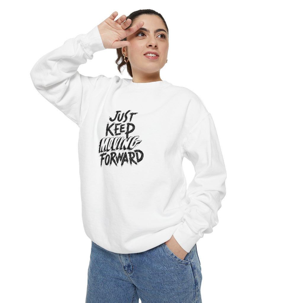 Motivational Sweatshirt - Just Keep Moving Forward, Unisex Garment-Dyed Crewneck, Cozy Gift, Inspirational Apparel, Perfect for Every [...]