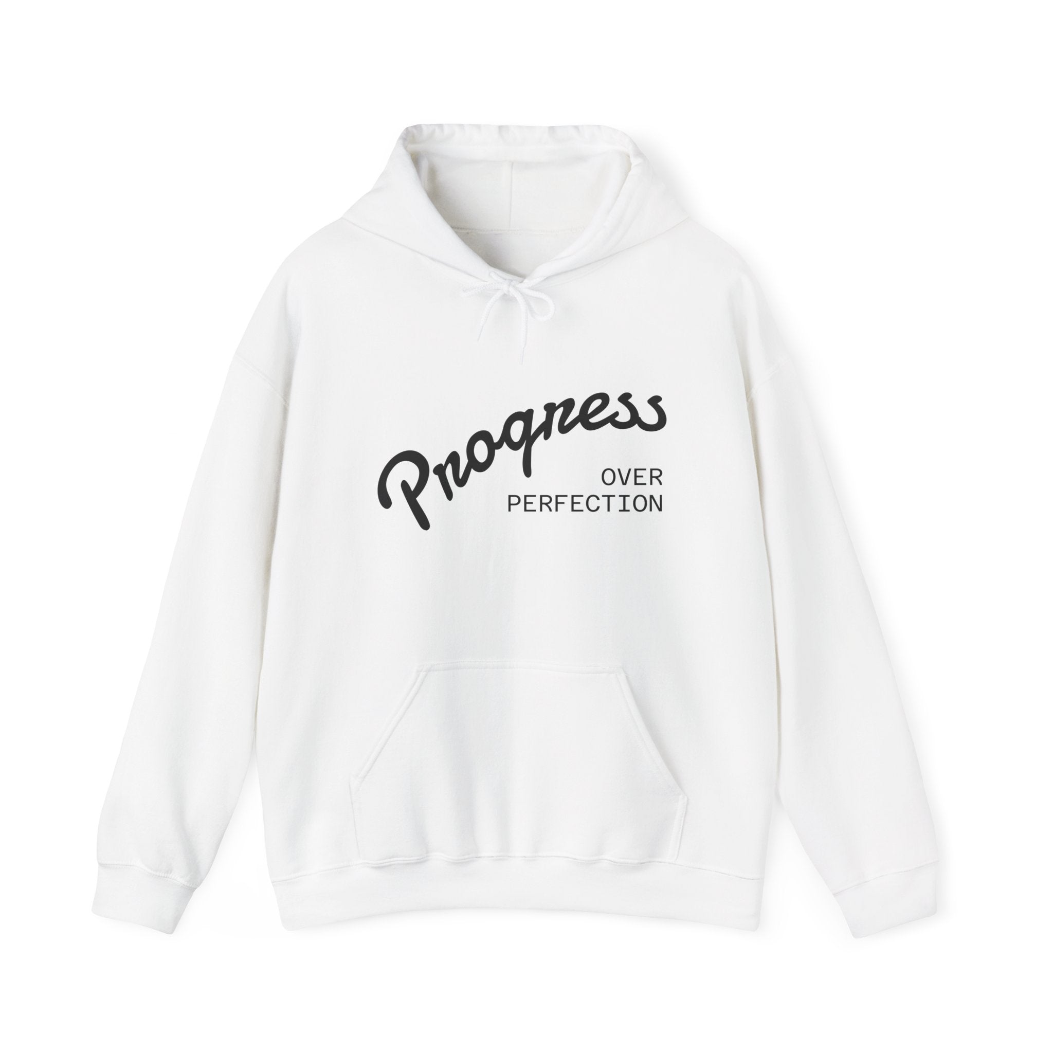 Progress Over Perfection Hoodie, Motivational Sweatshirt, Unisex Hooded Sweatshirt, Cozy Casual Wear, Gift for Her, Inspirational Apparel