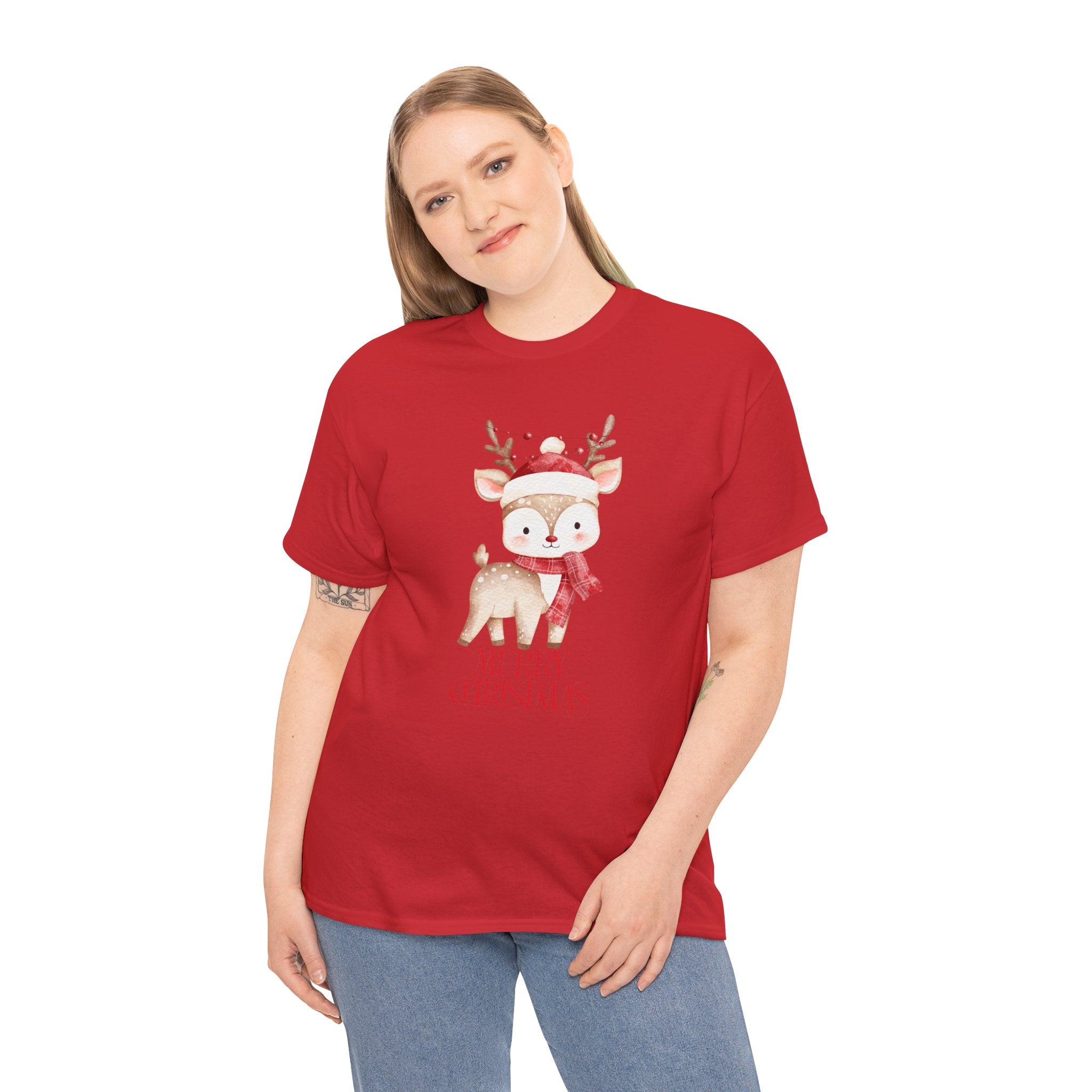 Kids' Cute Reindeer Christmas Tee – Merry Christmas Woodland Holiday Shirt
