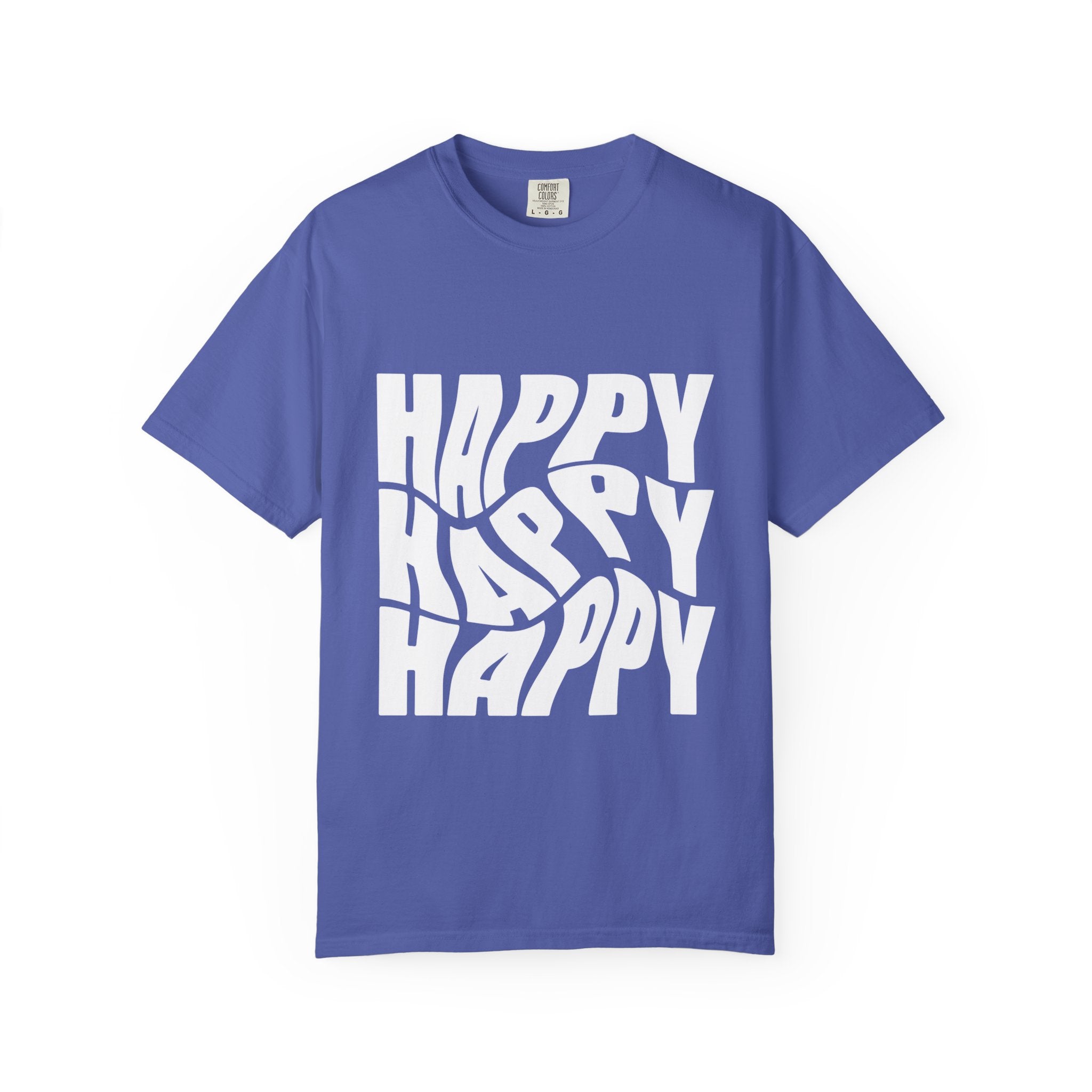 Happy Vibes Unisex Garment-Dyed T-shirt | Positive Affirmation Tee, Casual Wear, Gift for Friends, Summer Style, Comfort Apparel