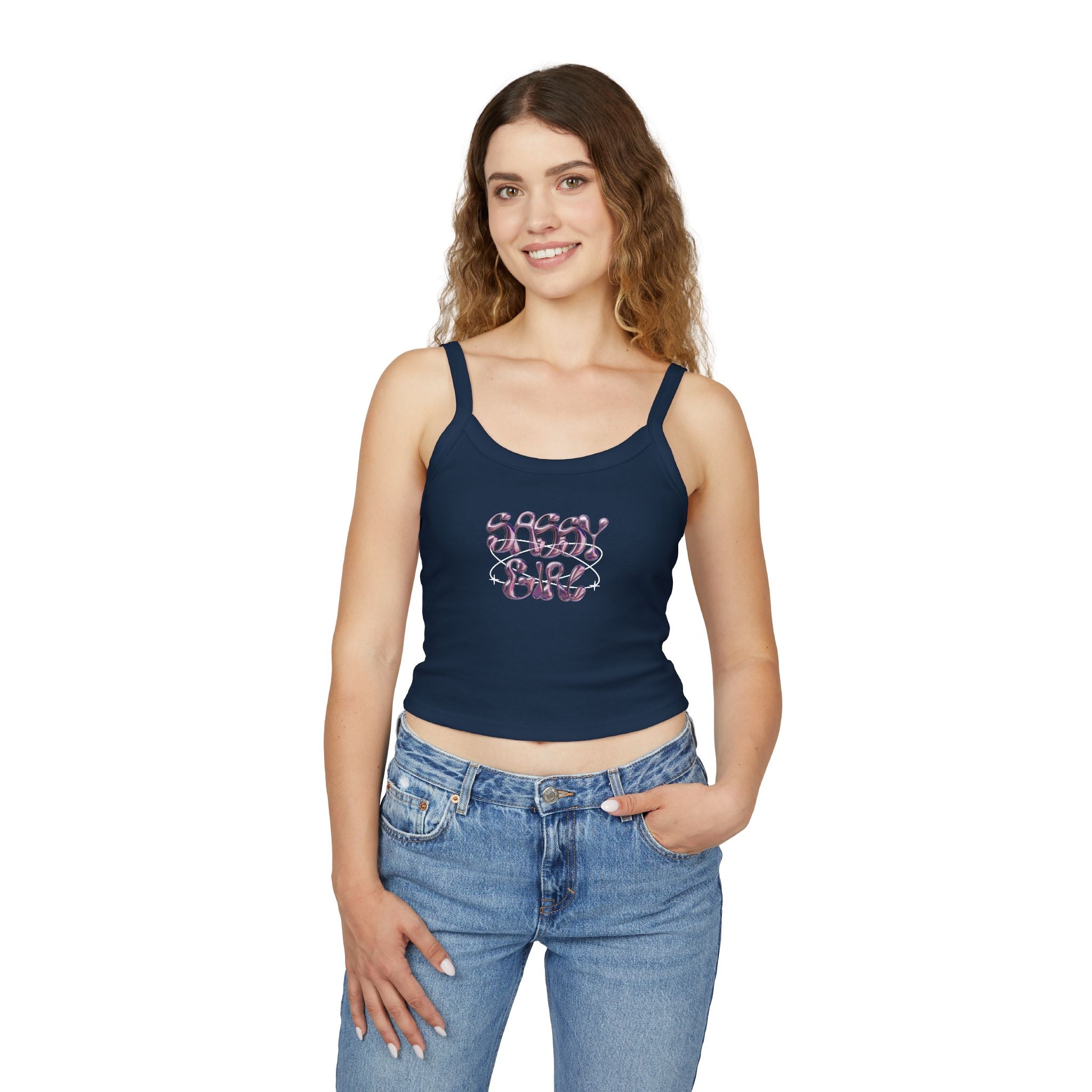 Sassy Girl Tank Top, Cute Summer Top, Gift for Her, Casual Wear Shirt, Trendy Spaghetti Strap Top, Summer Fashion Essential
