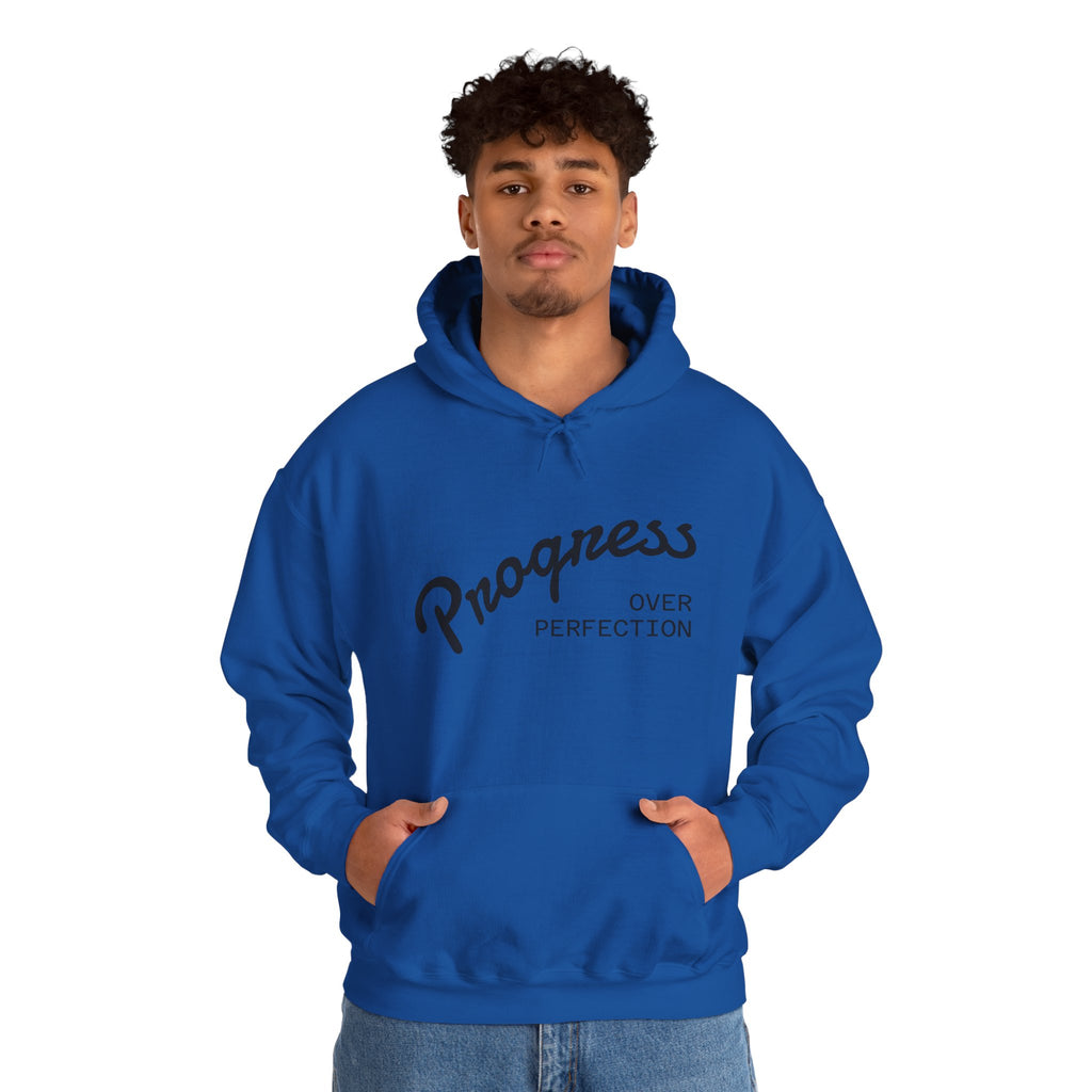 Progress Over Perfection Hoodie, Motivational Sweatshirt, Unisex Hooded Sweatshirt, Cozy Casual Wear, Gift for Her, Inspirational Apparel