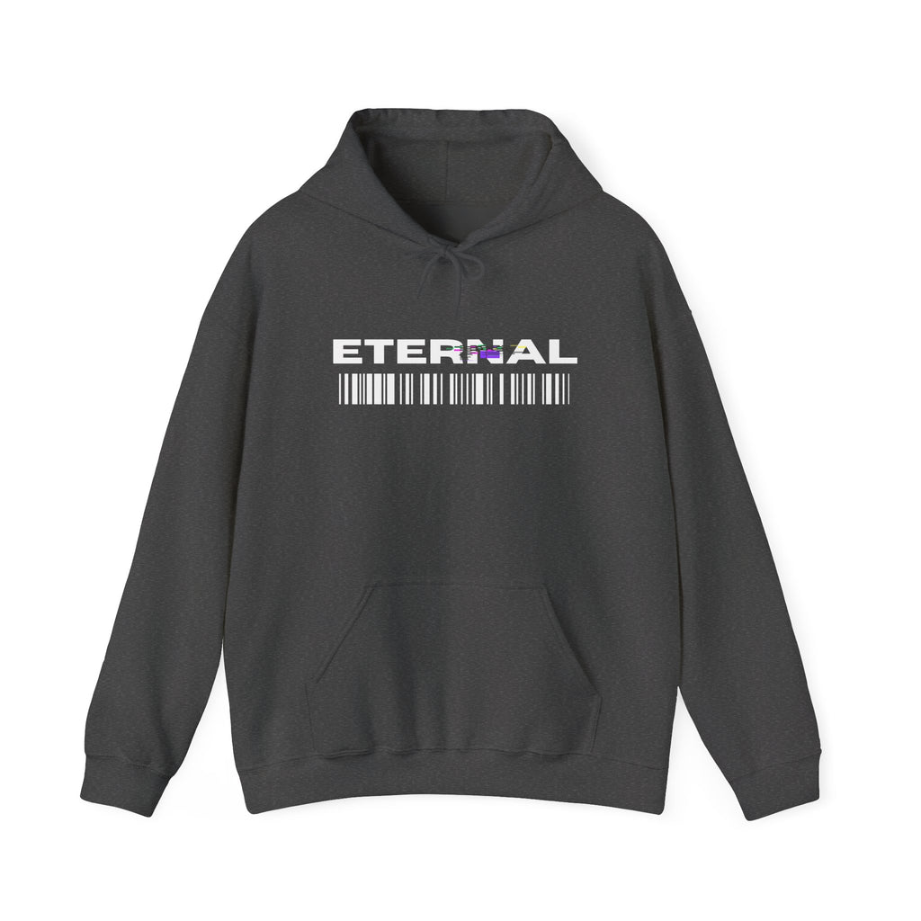 Eternal Barcode Hoodie — Black Graphic Pullover