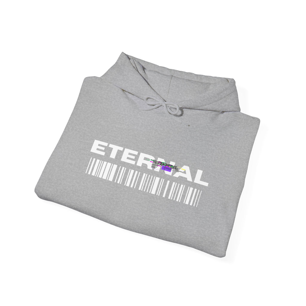Eternal Barcode Hoodie — Black Graphic Pullover