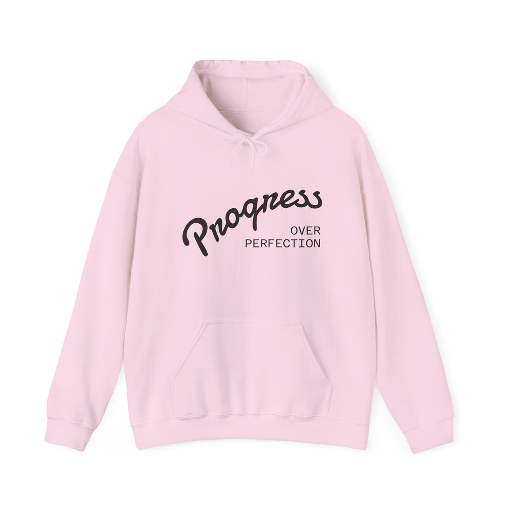 Progress Over Perfection Hoodie, Motivational Sweatshirt, Unisex Hooded Sweatshirt, Cozy Casual Wear, Gift for Her, Inspirational Apparel