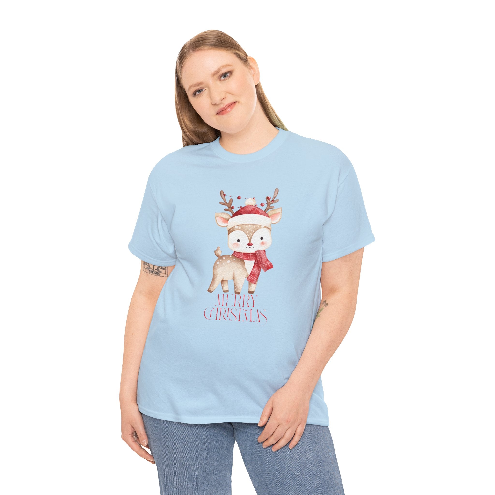 Kids' Cute Reindeer Christmas Tee – Merry Christmas Woodland Holiday Shirt