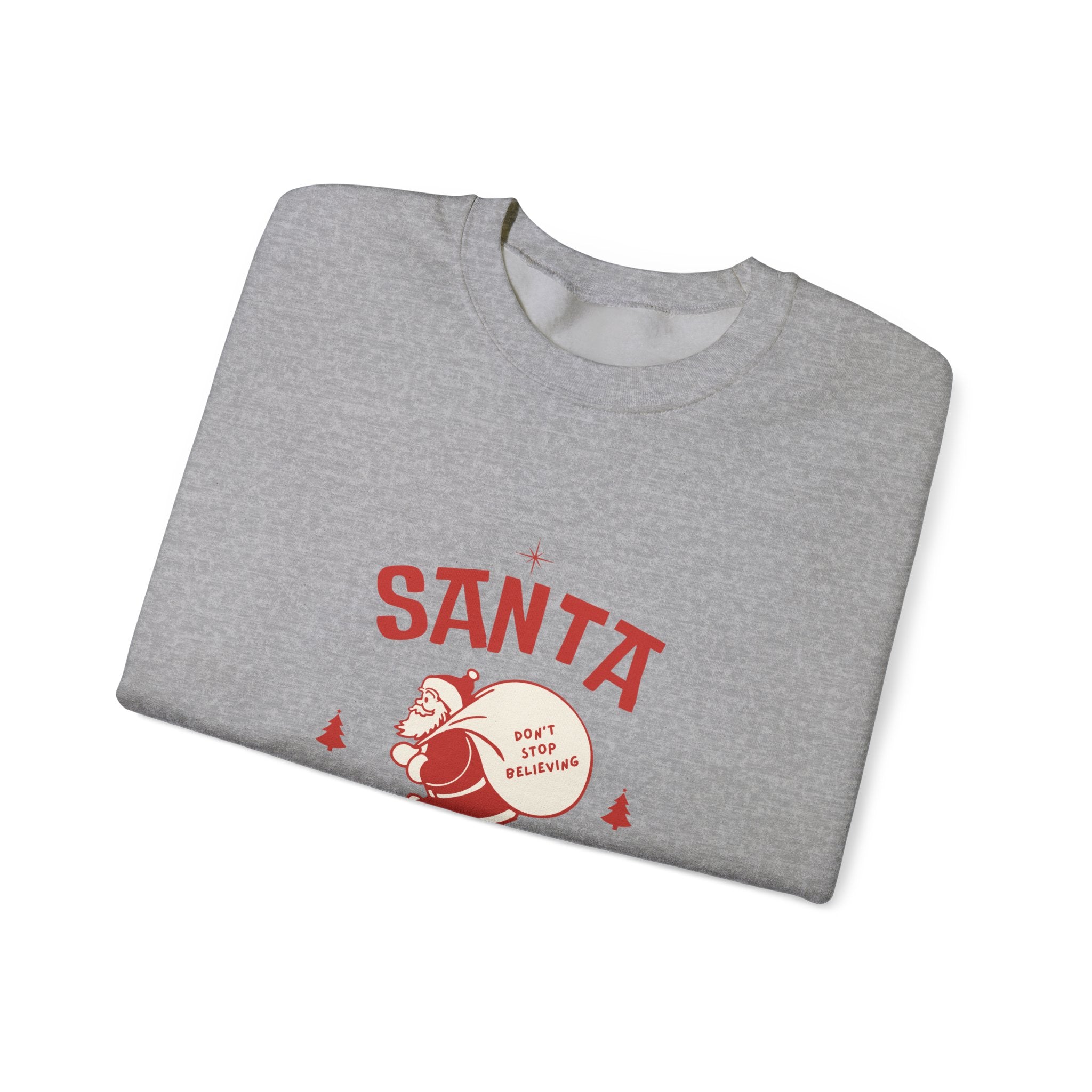 Santa Squad Crewneck Sweatshirt — Retro Santa Graphic Christmas Sweater