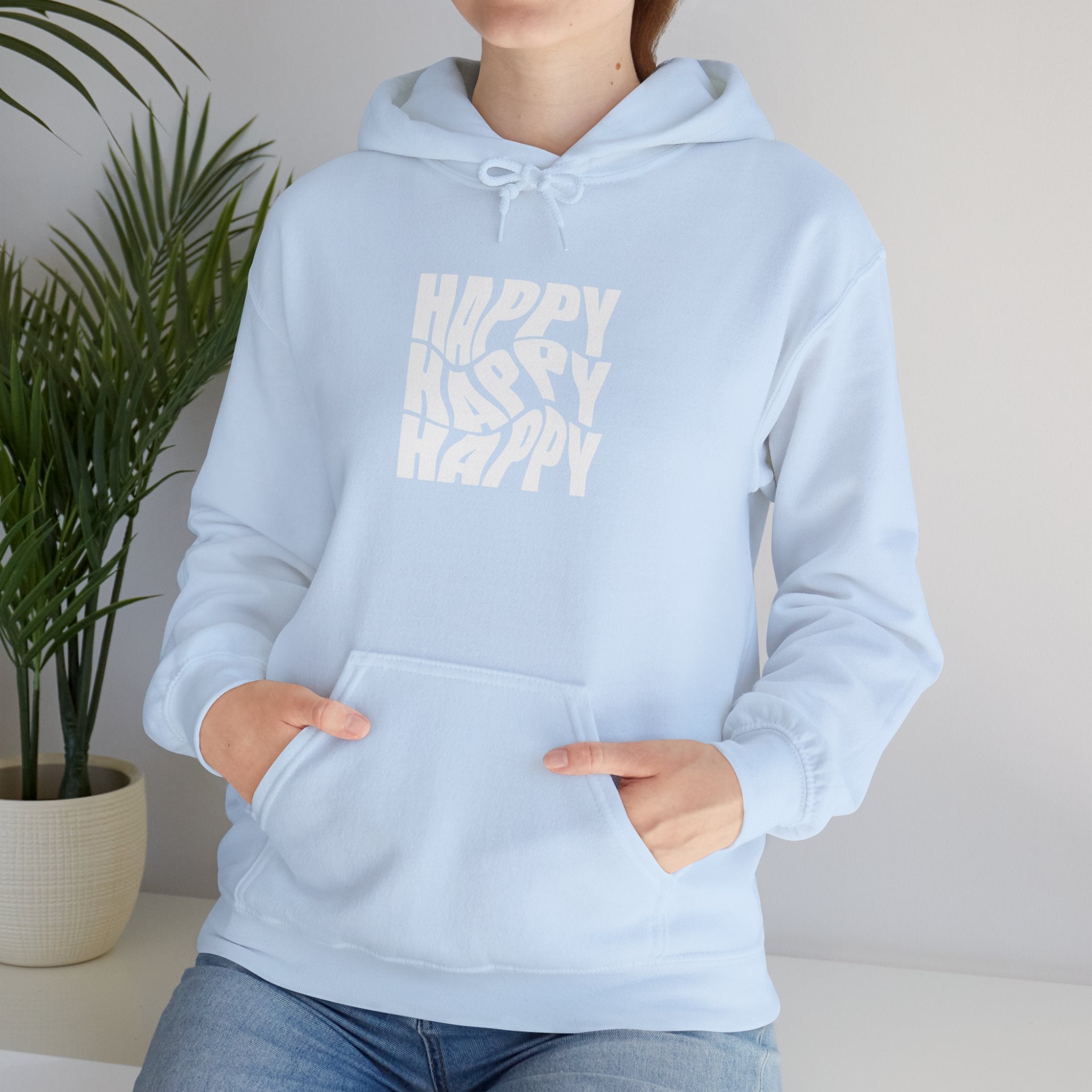 Happy Vibe Unisex Hoodie, Cozy Sweatshirt, Gift for Friends, Casual Wear, Birthday Gift, Everyday Comfort